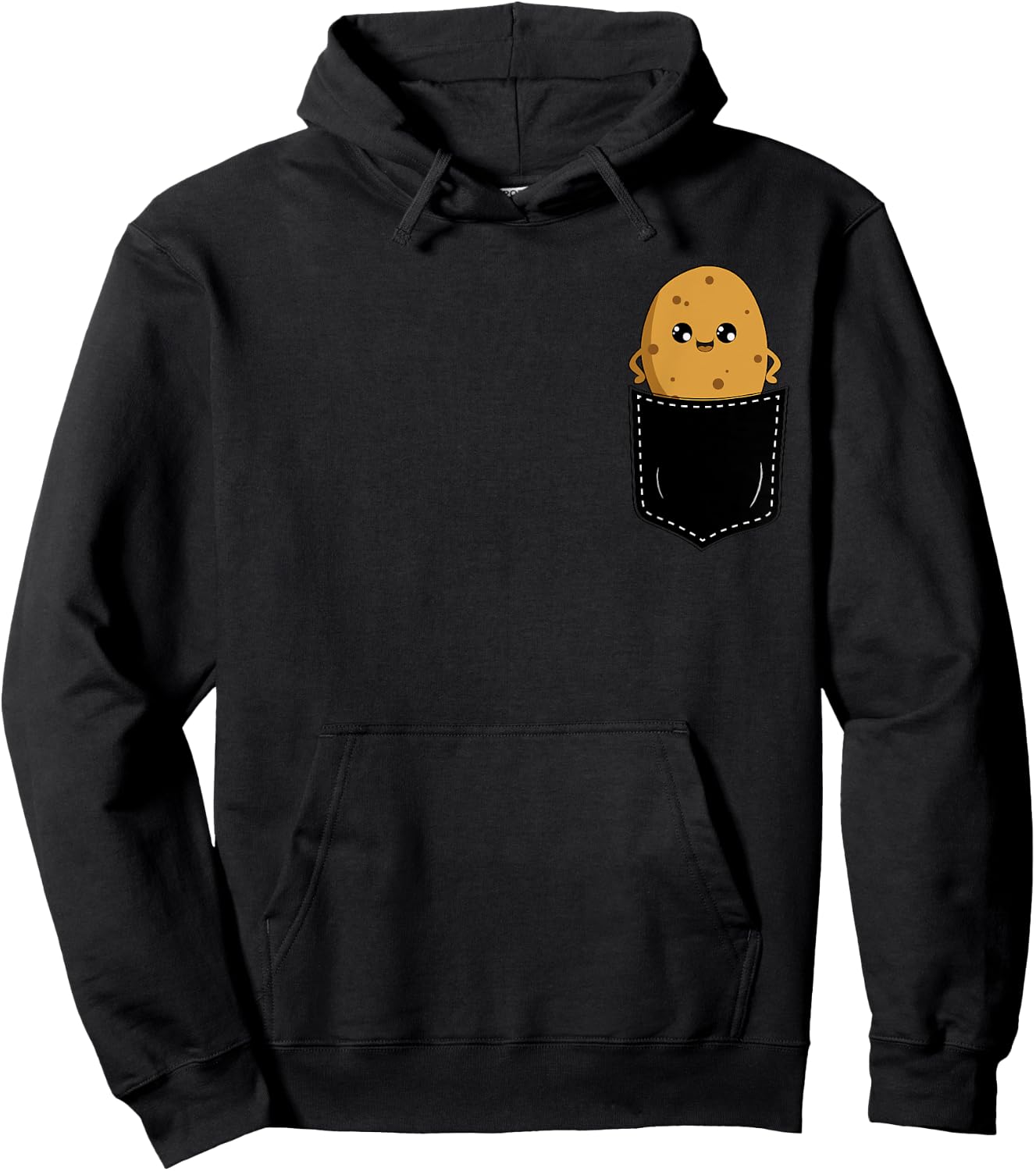 Potato In The Pocket Funny Potato Lover Cute Pocket Potato Hoodie - Hoodie | Black