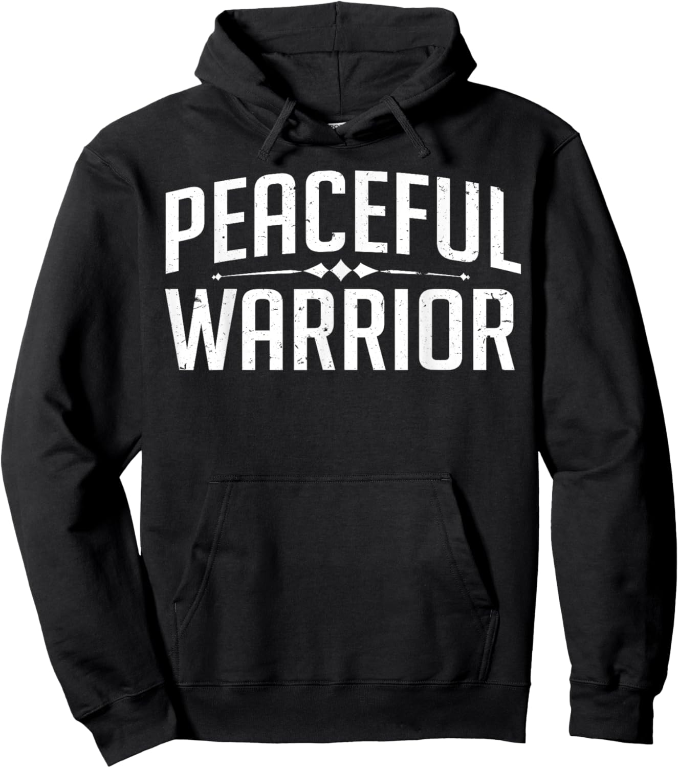 Peaceful Warrior Yoga and Meditation Distressed Hoodie - Hoodie | Black