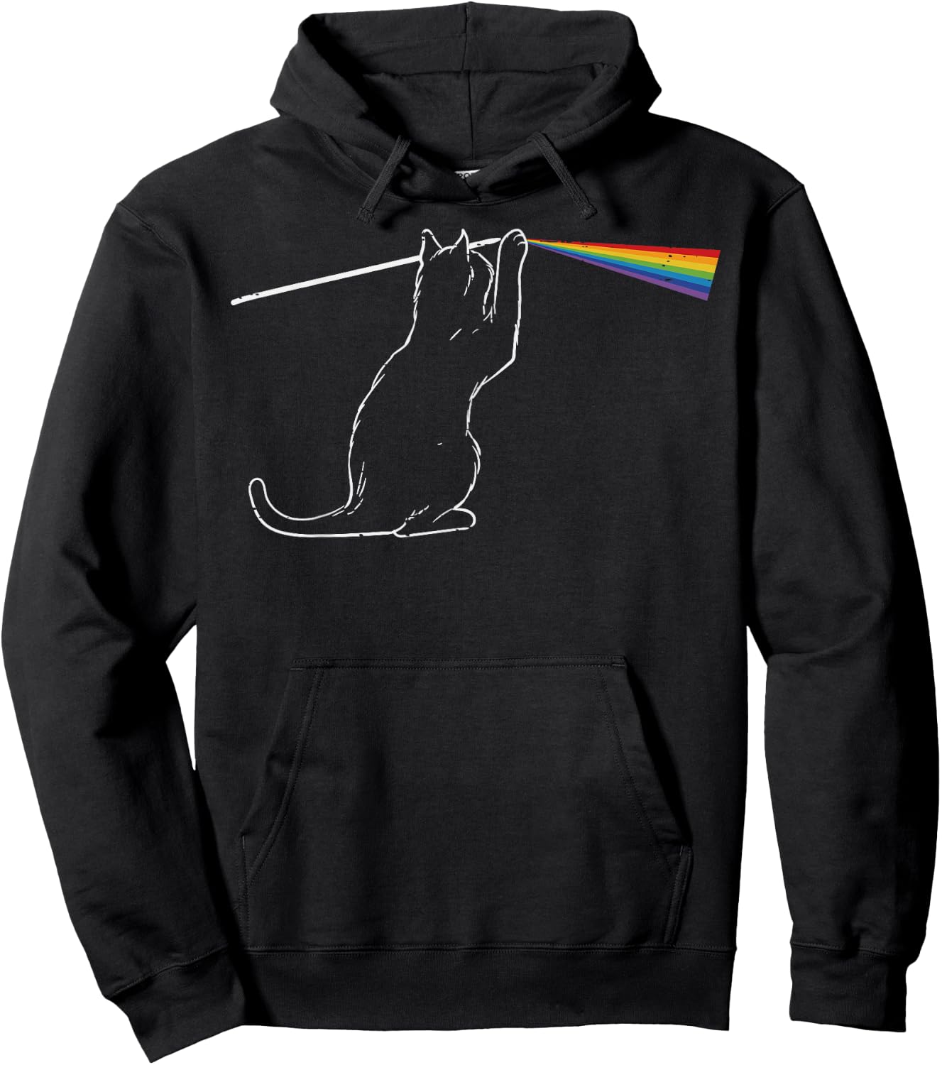 Cat Prism Rainbow Light Funny Science Physics Men Women Kids Hoodie - Hoodie | Black