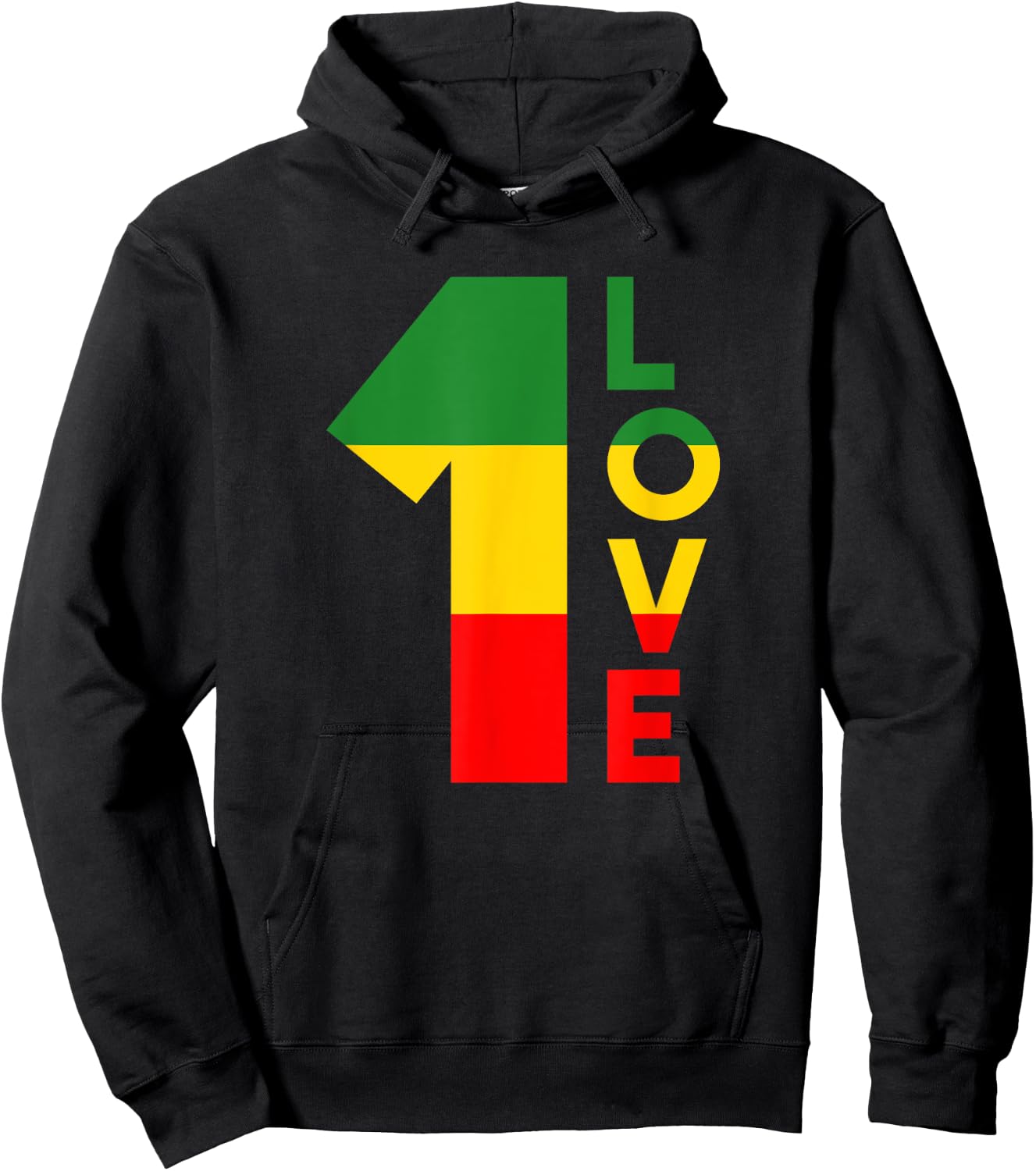 Reggae Music Rastafarian 1 Love Rasta Jamaica Hoodie - Hoodie | Black