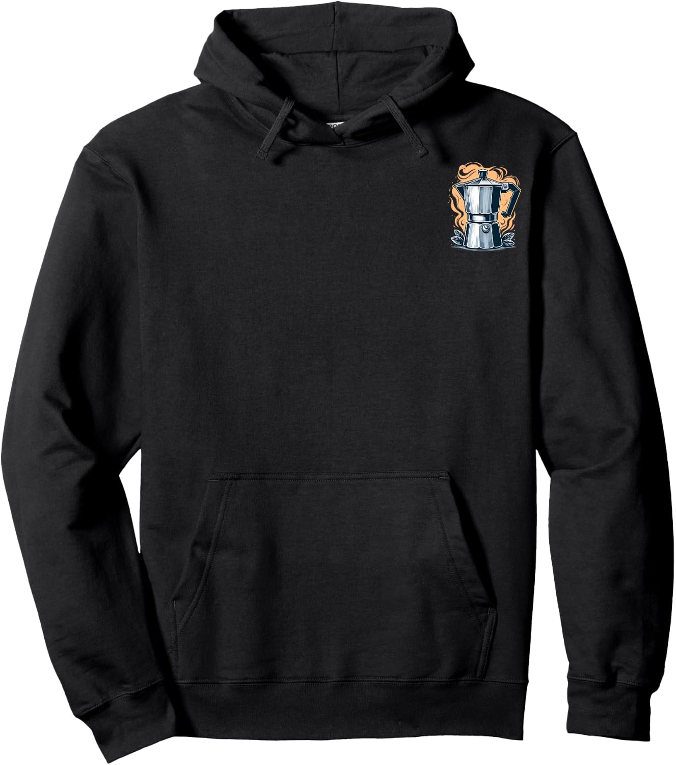 Classic Moka Pot Retro Coffee Minimalist Hoodie - Hoodie | Black
