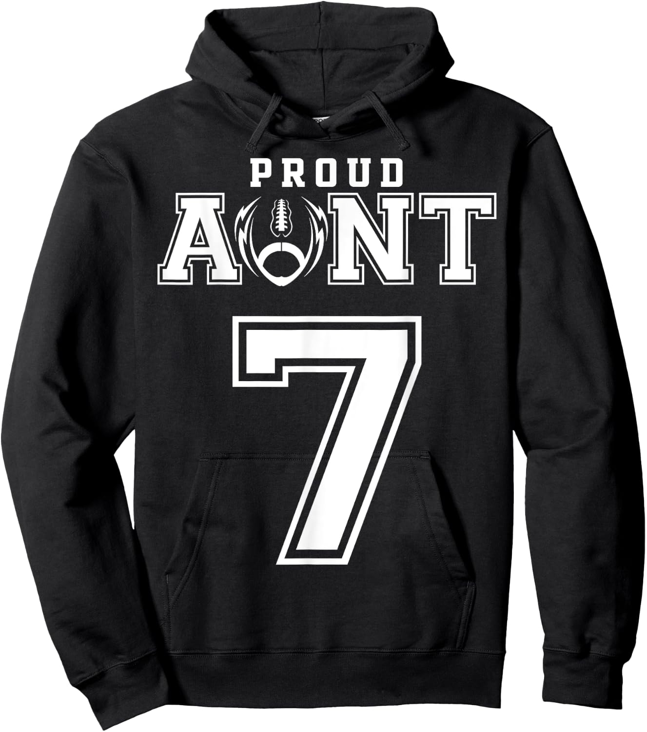 Custom Proud Football Aunt Number 7 Personalized Hoodie - Hoodie | Black