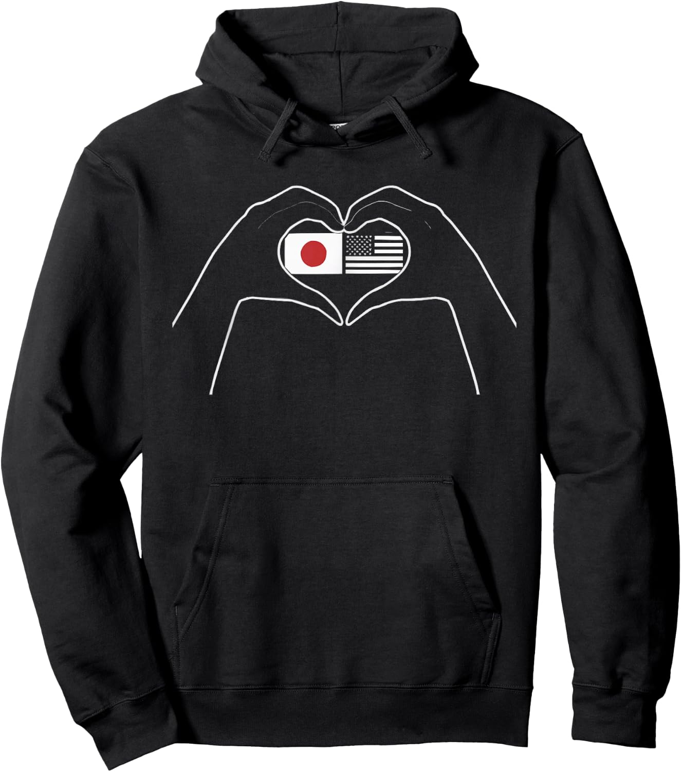 Half Japanese Half American USA Flag Japan America Hoodie - Hoodie | Black