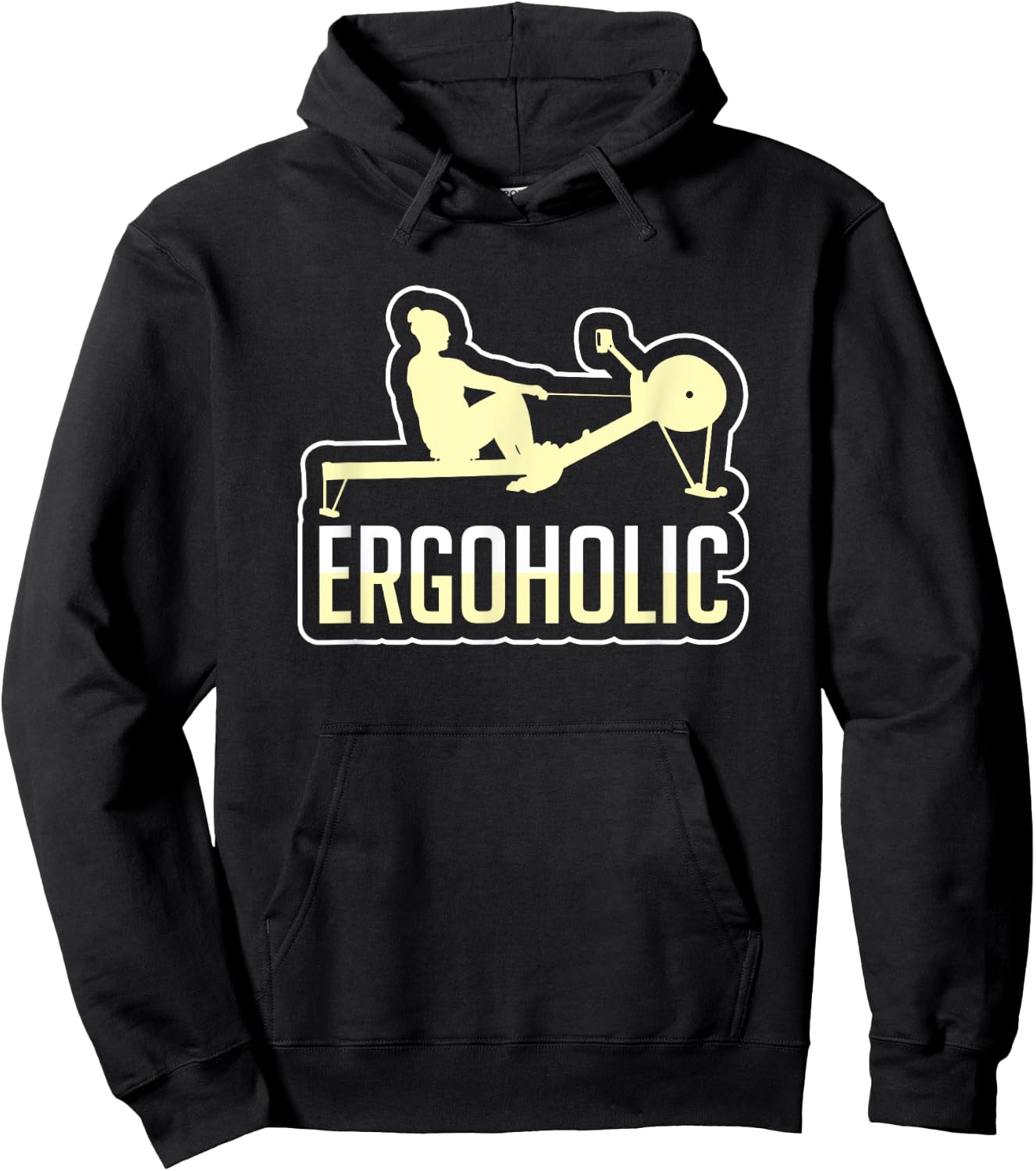 Rowing Machine Exercise Erg Workout Fitness Funny Ergometer Hoodie - Hoodie | Black