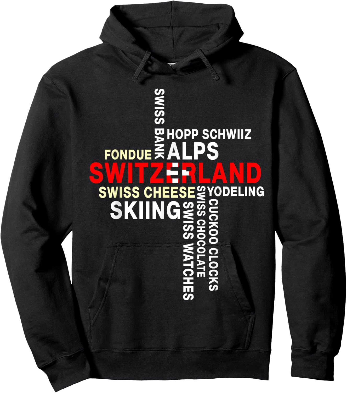 Switzerland National Day Swiss Culture Swiss Flag Hoodie - Hoodie | Black