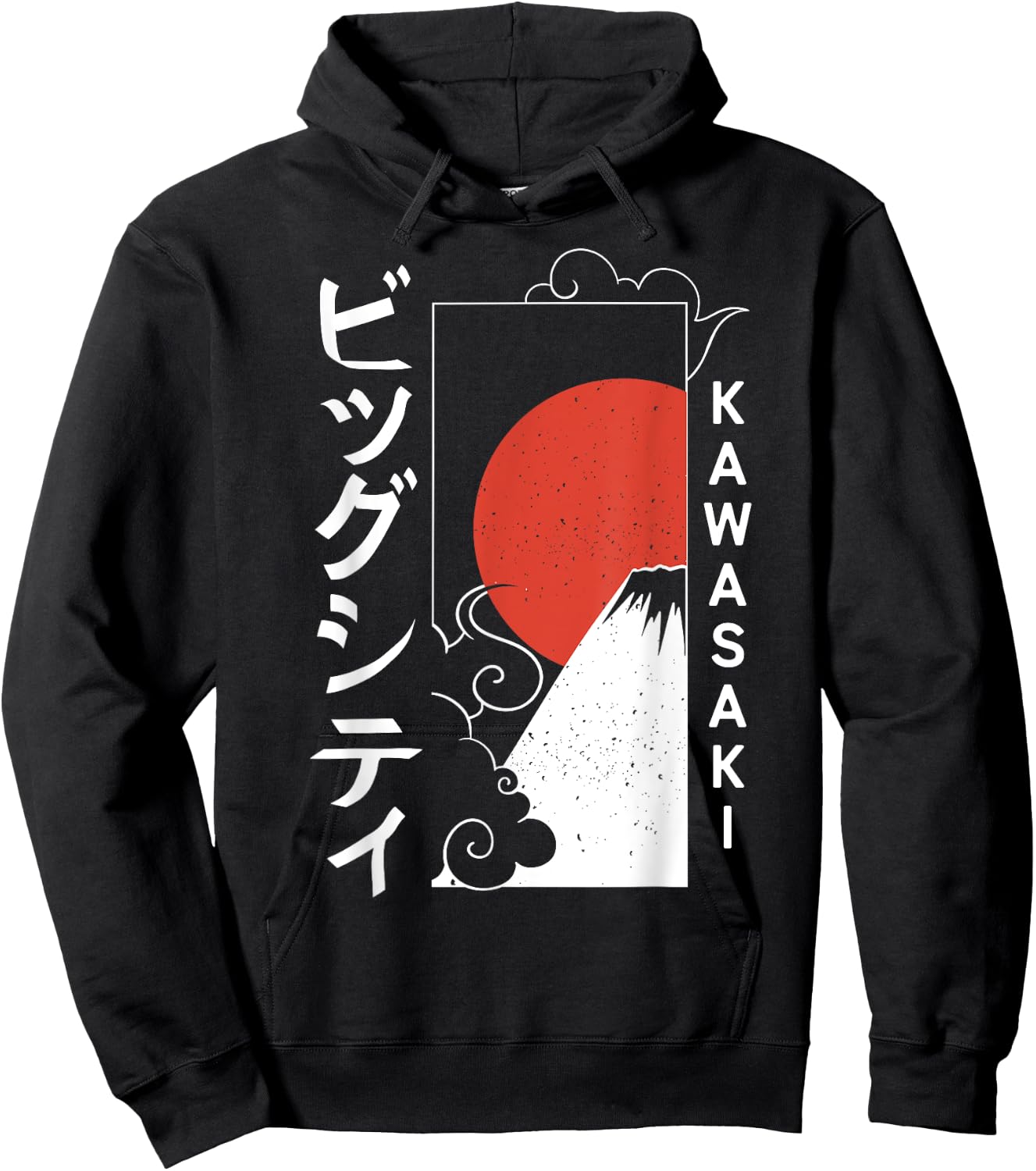 Kawasaki City 90s Retro Japan Aesthetics 80s Kawasaki Hoodie - Hoodie | Black