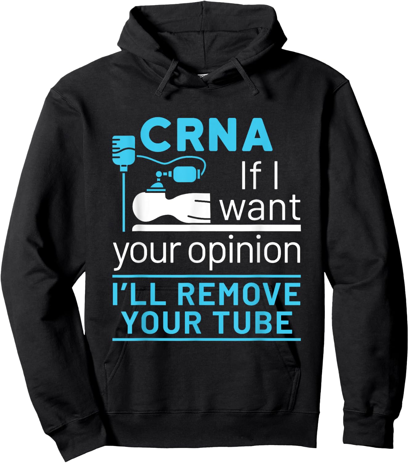 CRNA Nurse Anesthetist Appreciation Funny Anesthesia Tube Hoodie - Hoodie | Black