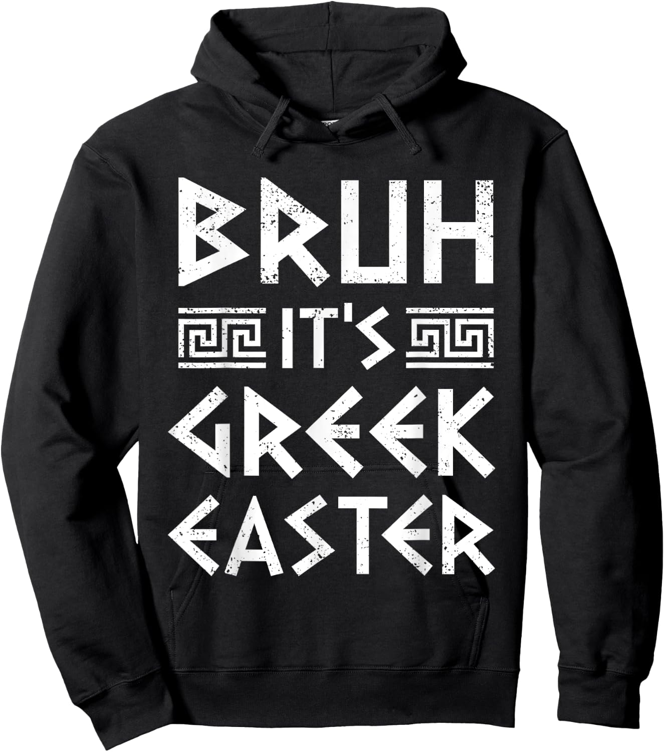 Bruh It's Greek Easter Funny Orthodox Greek Easter Kids Hoodie - Hoodie | Black