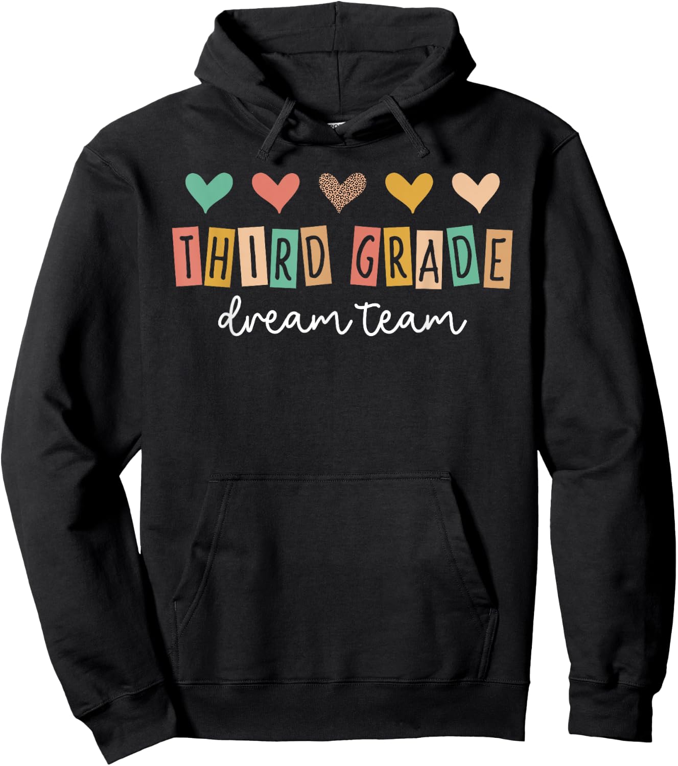 Third Grade Dream Team Back To School 3rd Grade Teacher Hoodie - Hoodie | Black