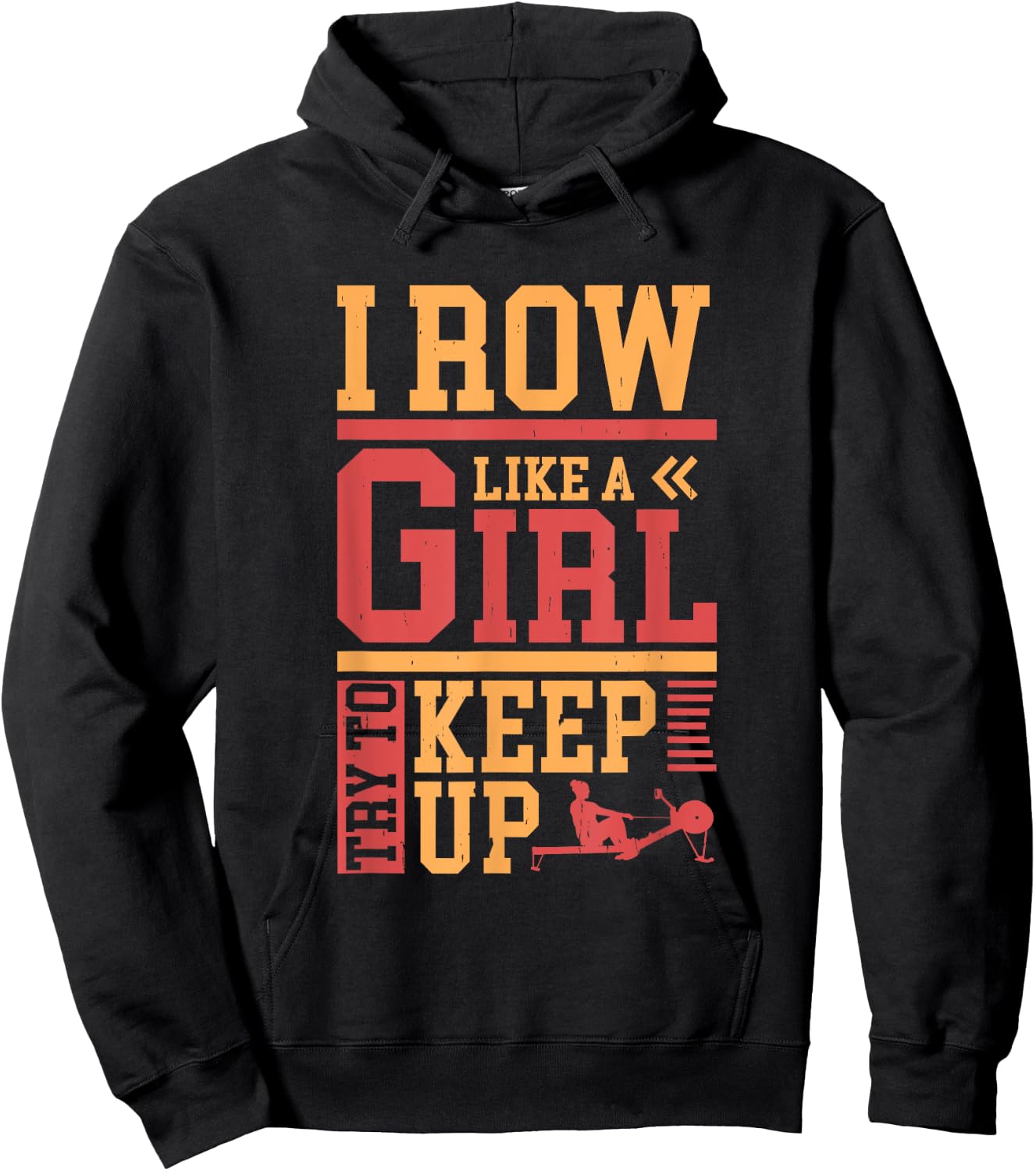 Rowing Machine Indoor Rower Exercise Erg Workotu Ergometer Hoodie - Hoodie | Black