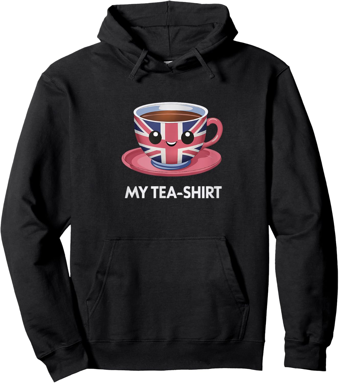Funny I Love English Tea Party UK Flag Tea Lover London Gift Hoodie - Hoodie | Black