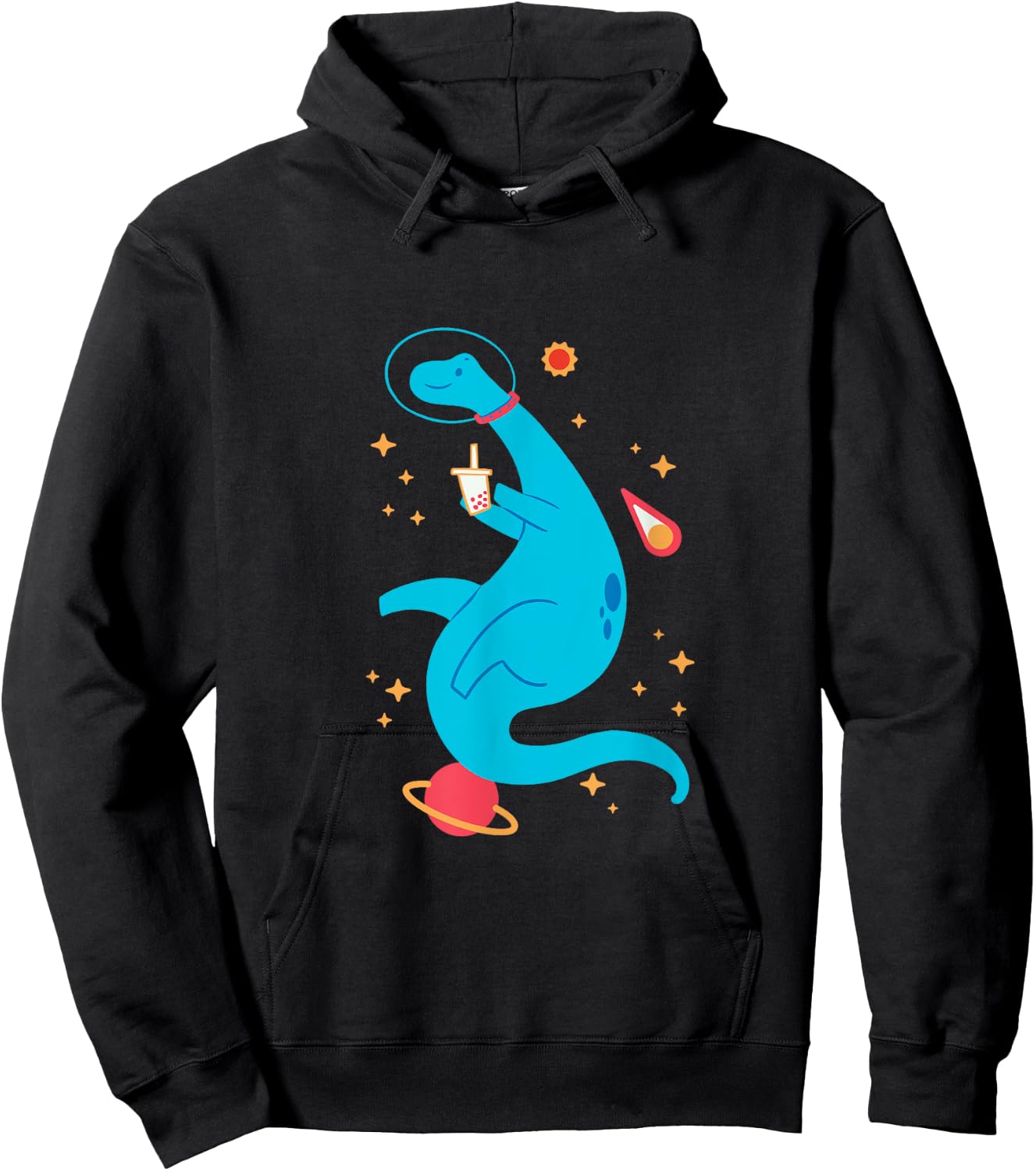 Cute Brontosaurus Astronaut Space Dinosaur Hoodie - Hoodie | Black