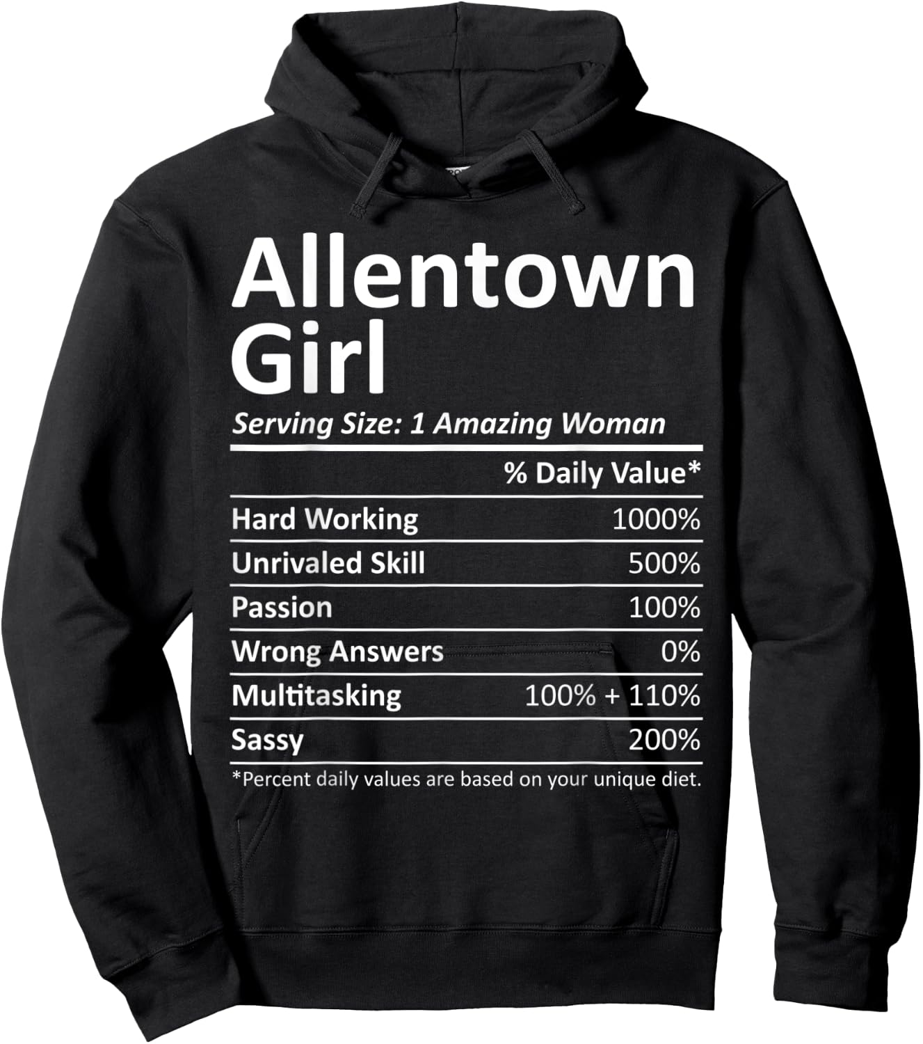 ALLENTOWN GIRL PA PENNSYLVANIA Funny City Home Roots Gift Hoodie - Hoodie | Black