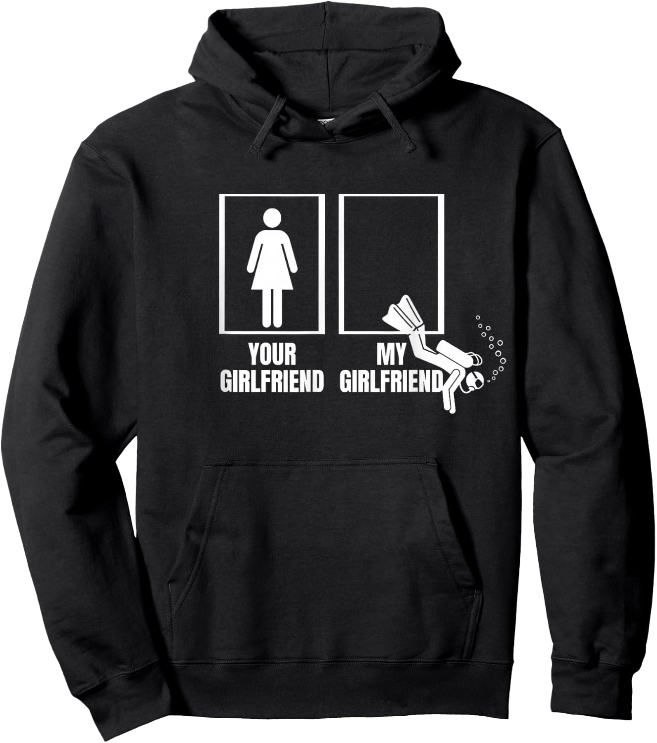 Your Girlfriend My Girlfriend Proud Boyfriend Scuba Diver Hoodie - Hoodie | Black