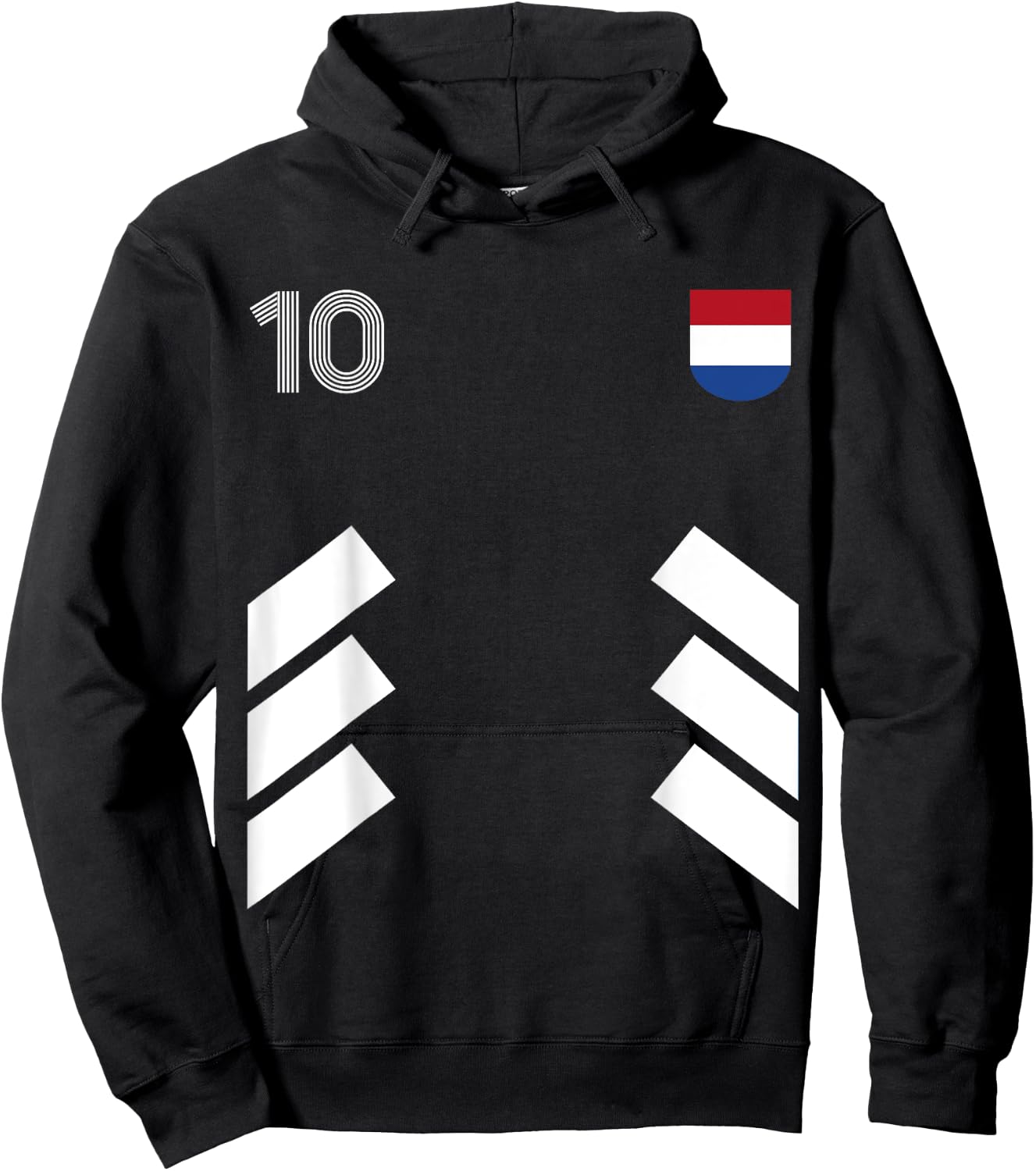 Retro10 Netherlands Football Soccer Netherlands Flag Hoodie - Hoodie | Black