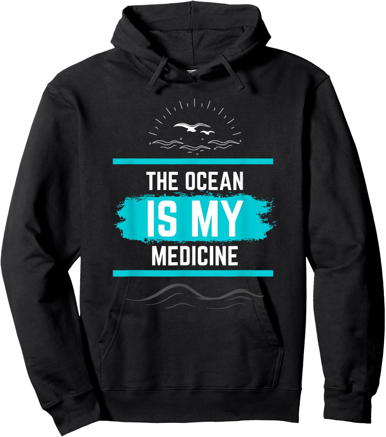 The Ocean is My Medicine Nature Lover's Beautiful Design Hoodie - Hoodie | Black