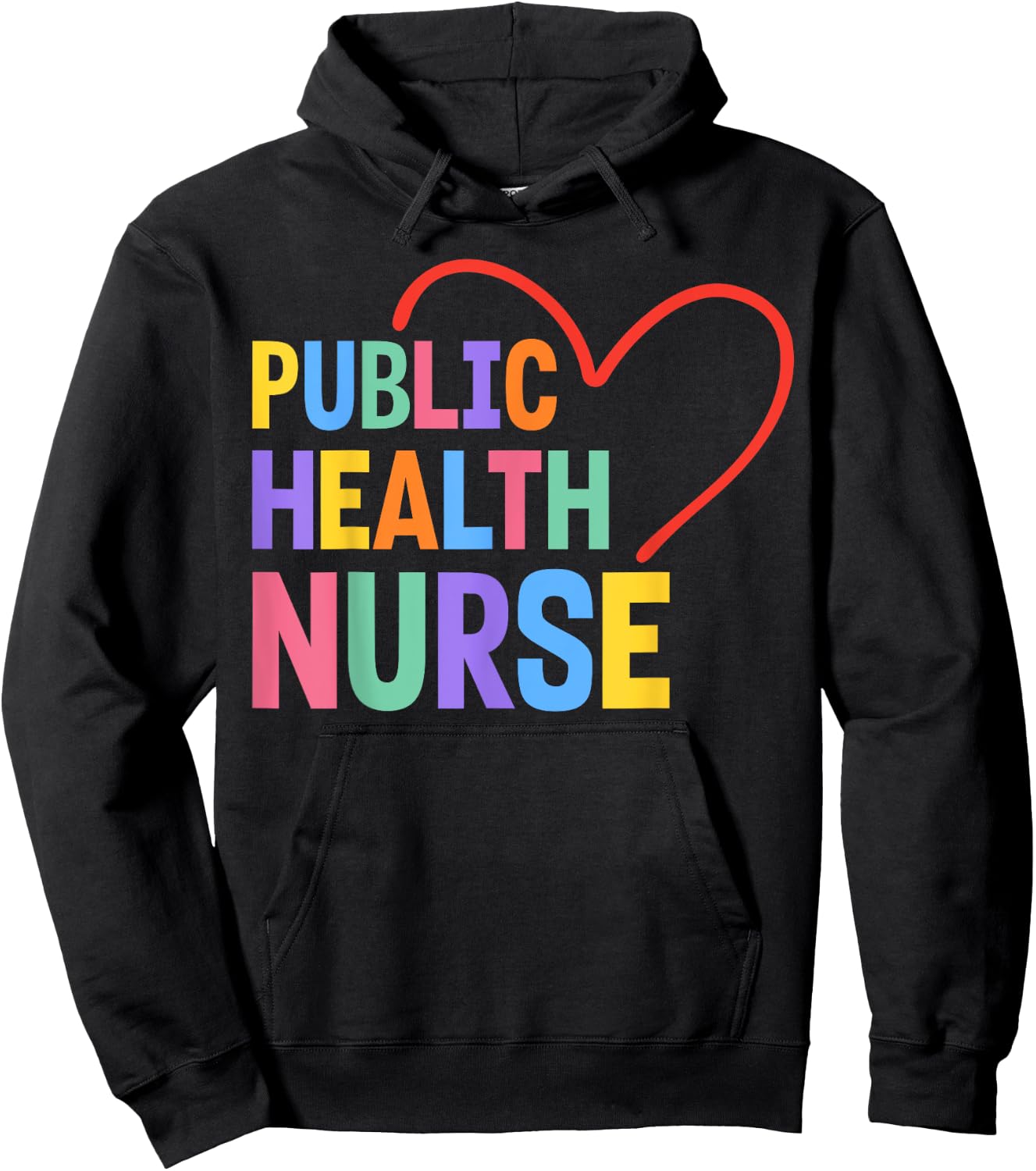 Public Health Nurse Heart Hoodie - Hoodie | Black