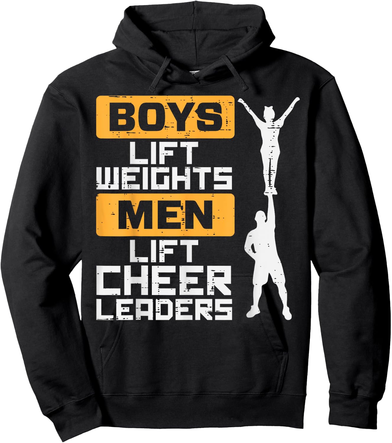 Boys Lift Weights Men Cheerleader Funny Cheerleading Male Hoodie - Hoodie | Black
