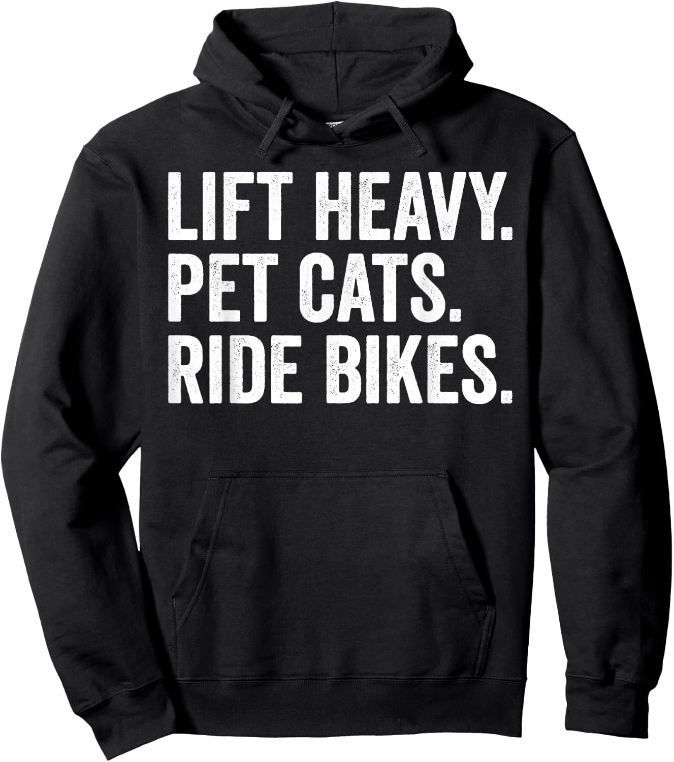 Lift Heavy Pet Cats Ride Bikes Gym Workout Motorcycle Hoodie - Hoodie | Black