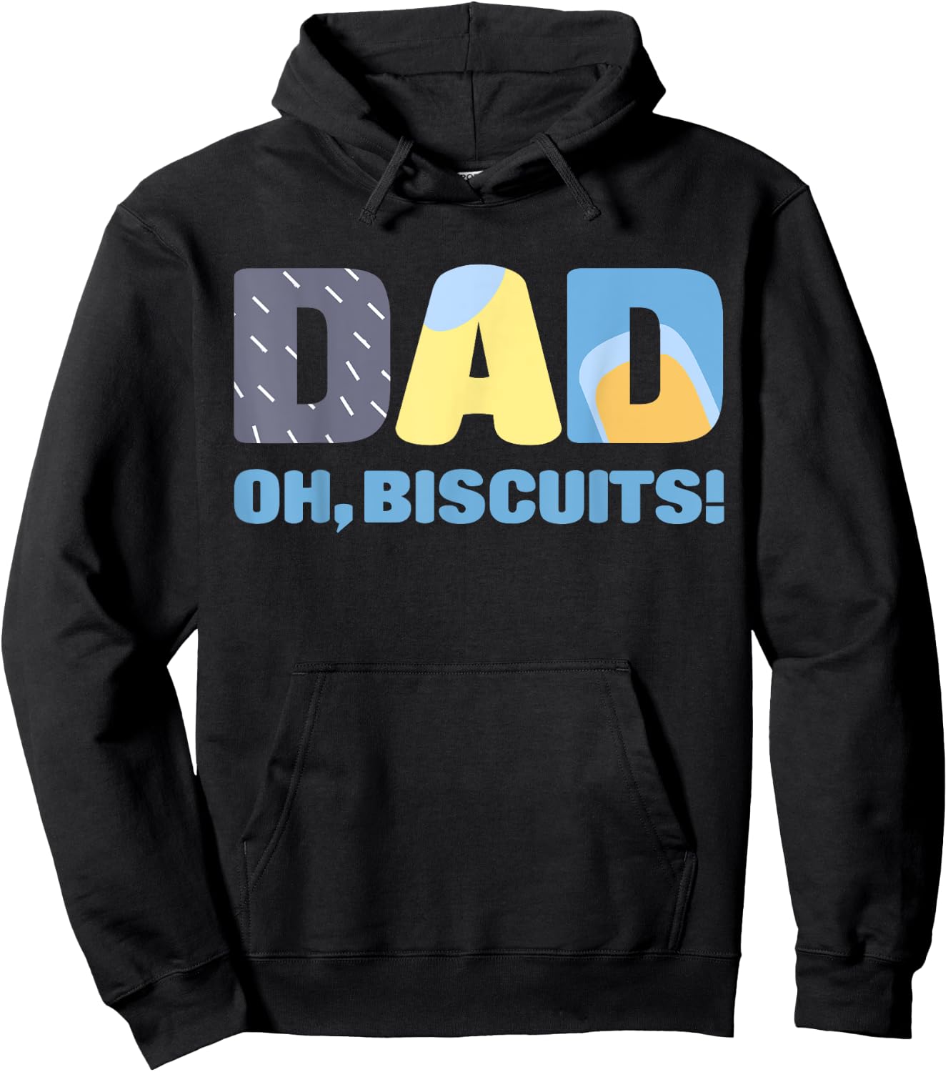 Dad Graphic Lovely Cartoon Colorful Outfits Oh Biscuits Hoodie - Hoodie | Black
