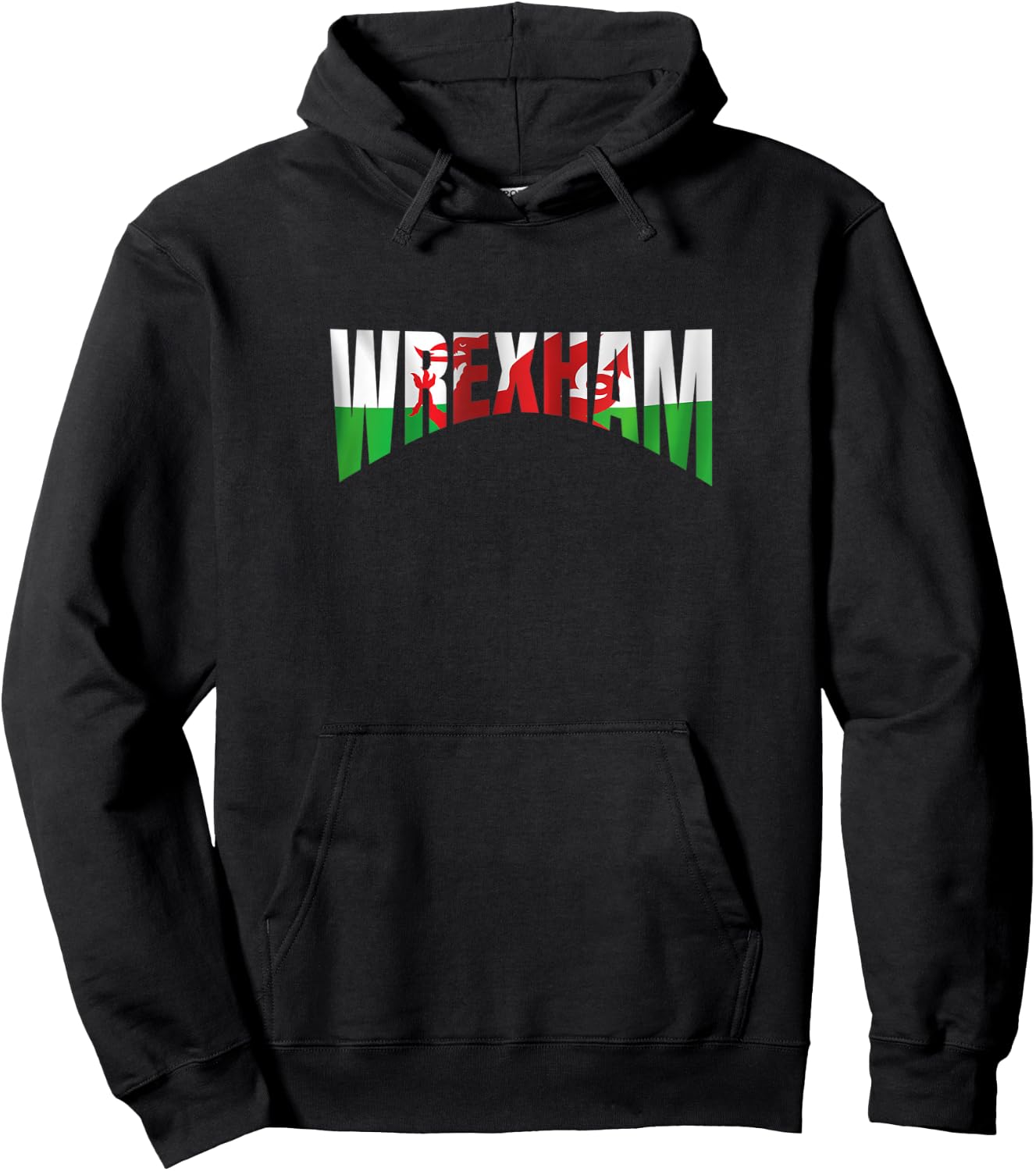 Wrexham Apparel Merchandise Wales Flag Welsh Dragon Hoodie - Hoodie | Black