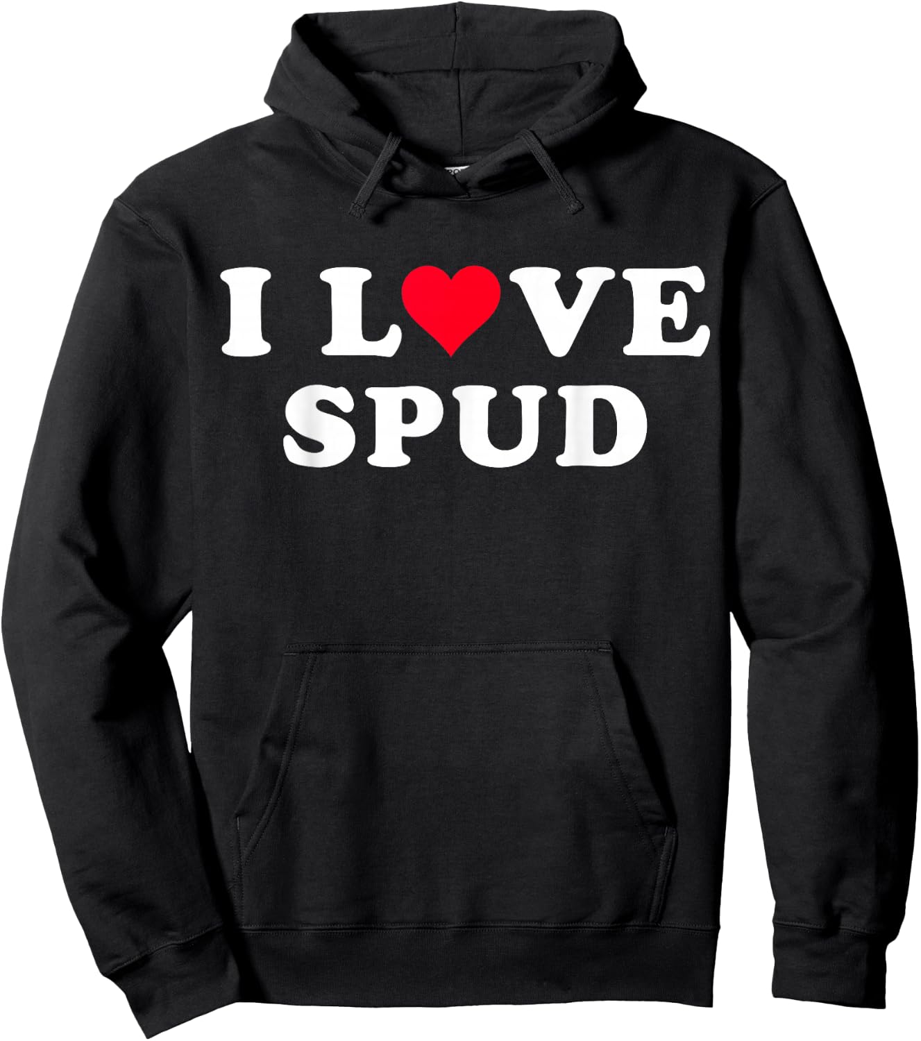I Love Spud Matching Girlfriend & Boyfriend Spud Name Hoodie - Hoodie | Black