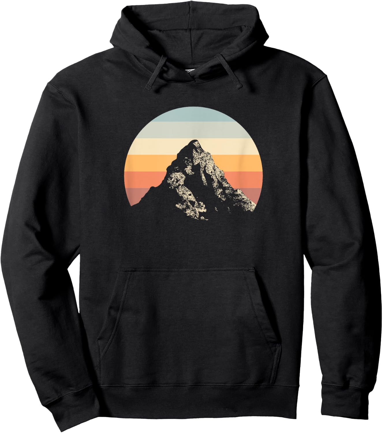 Mountain Sunset Circle Rainbow Outdoor Nature Hoodie - Hoodie | Black