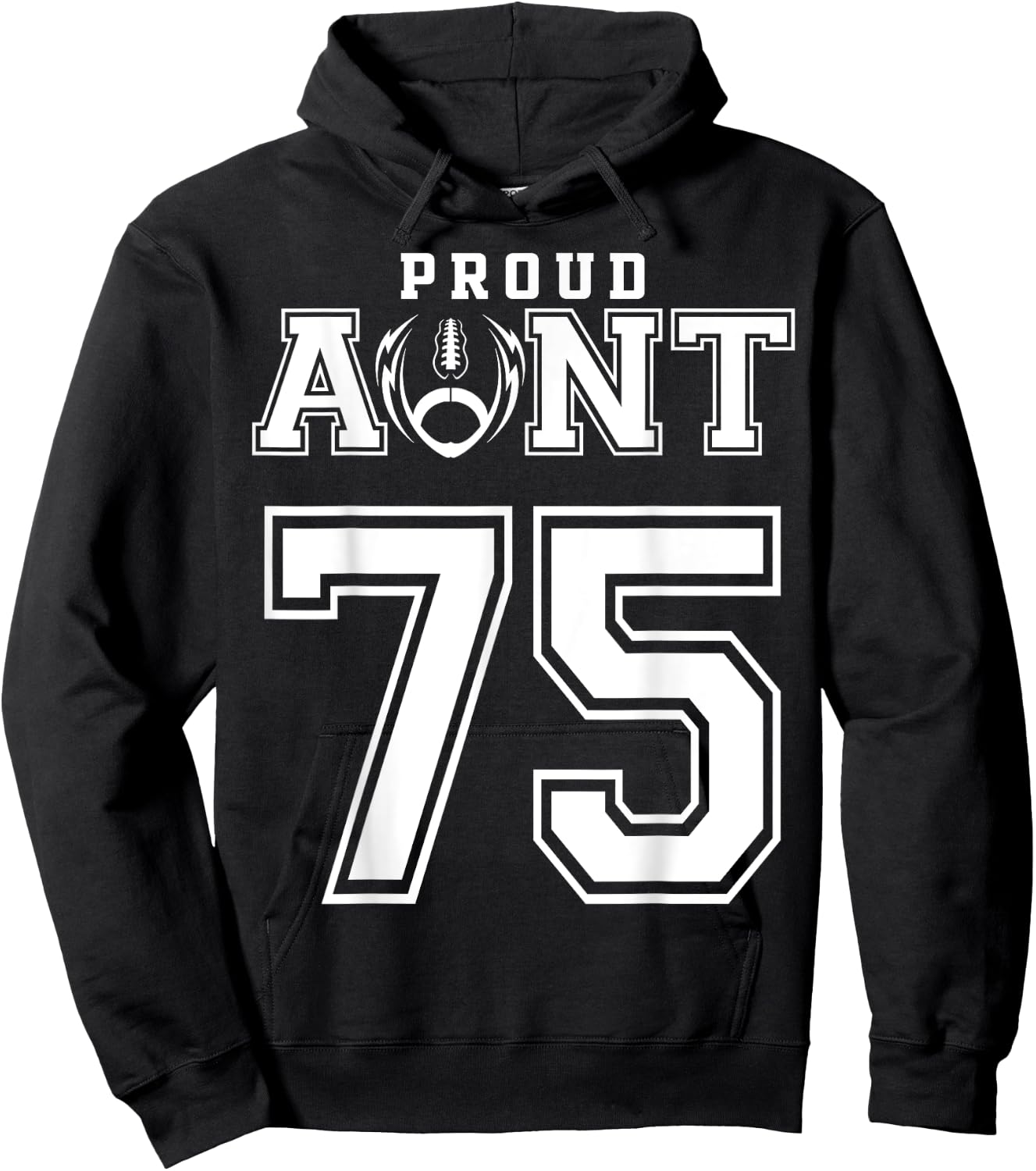 Custom Proud Football Aunt Number 75 Personalized Hoodie - Hoodie | Black