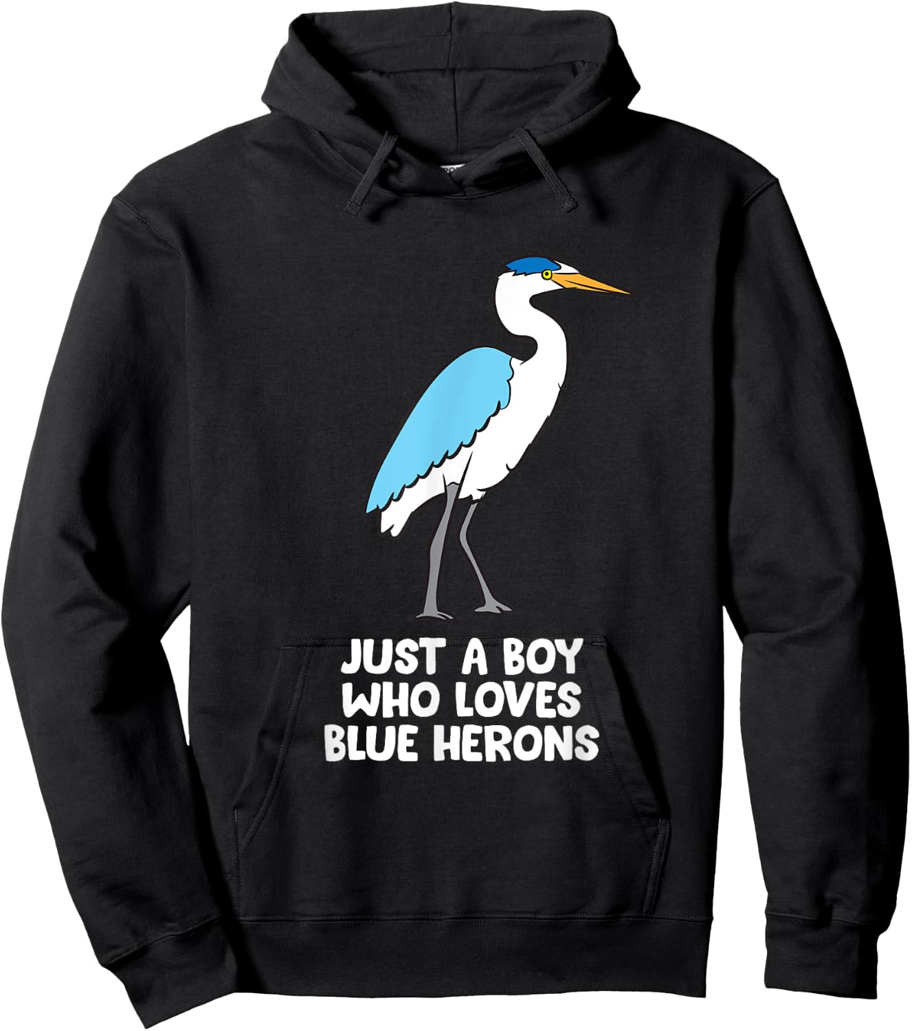 Just a Boy Who Loves Blue Herons Hoodie - Hoodie | Black