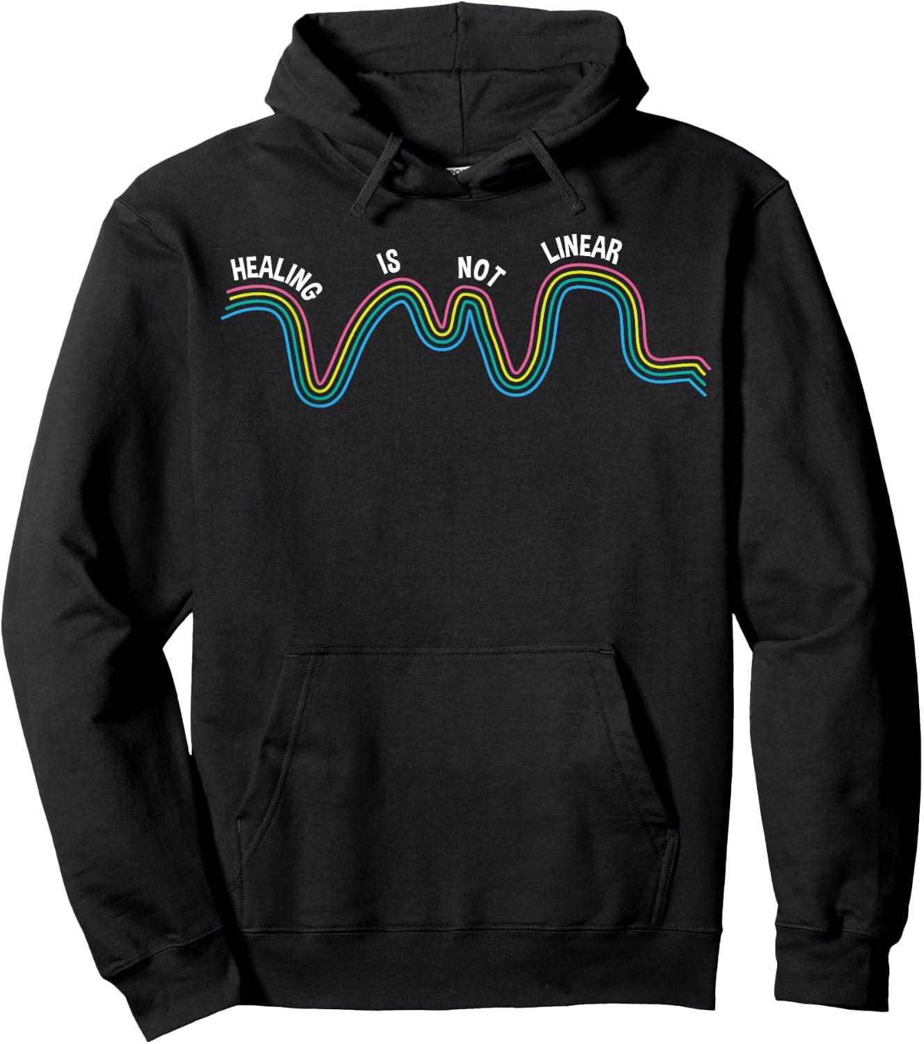 Healing Is Not Linear - Mental Health Awareness Hoodie - Hoodie | Black