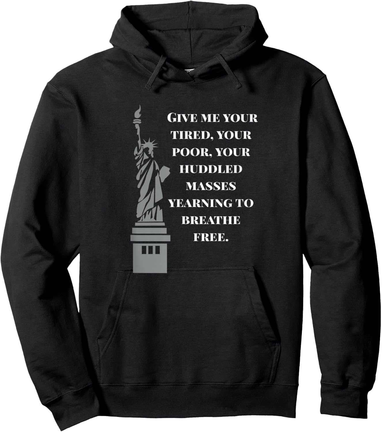 USA New Colossus Statue of Liberty anti-racism Hoodie - Hoodie | Black