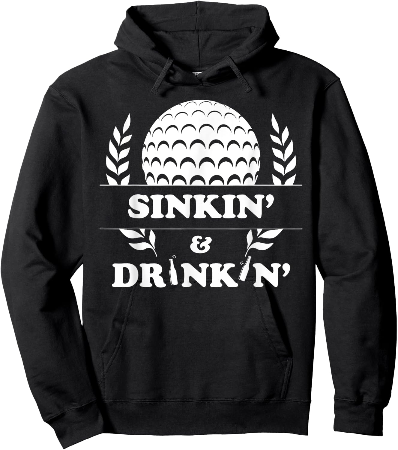 Sinkin and Drinkin Golfer | Funny Beer Drinker Golfing Trip Hoodie - Hoodie | Black