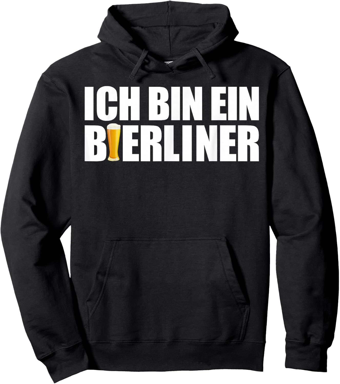 Ich Bin Ein Berliner Beer Shirt with German Text "Ich Bin Ein Bierliner" [ Hoodie - Hoodie | Black