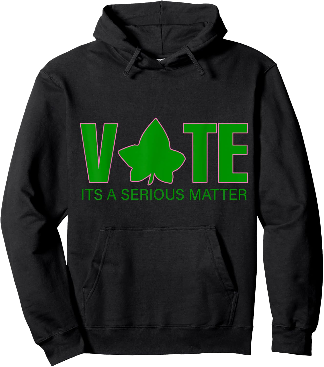 Vote Its a Serious Matter Pink and Green Hoodie - Hoodie | Black