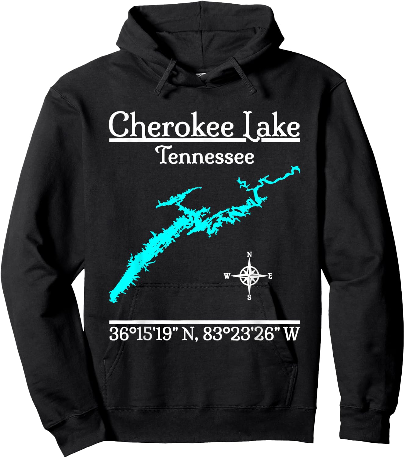 Cherokee Lake - Tennessee Hoodie - Hoodie | Black