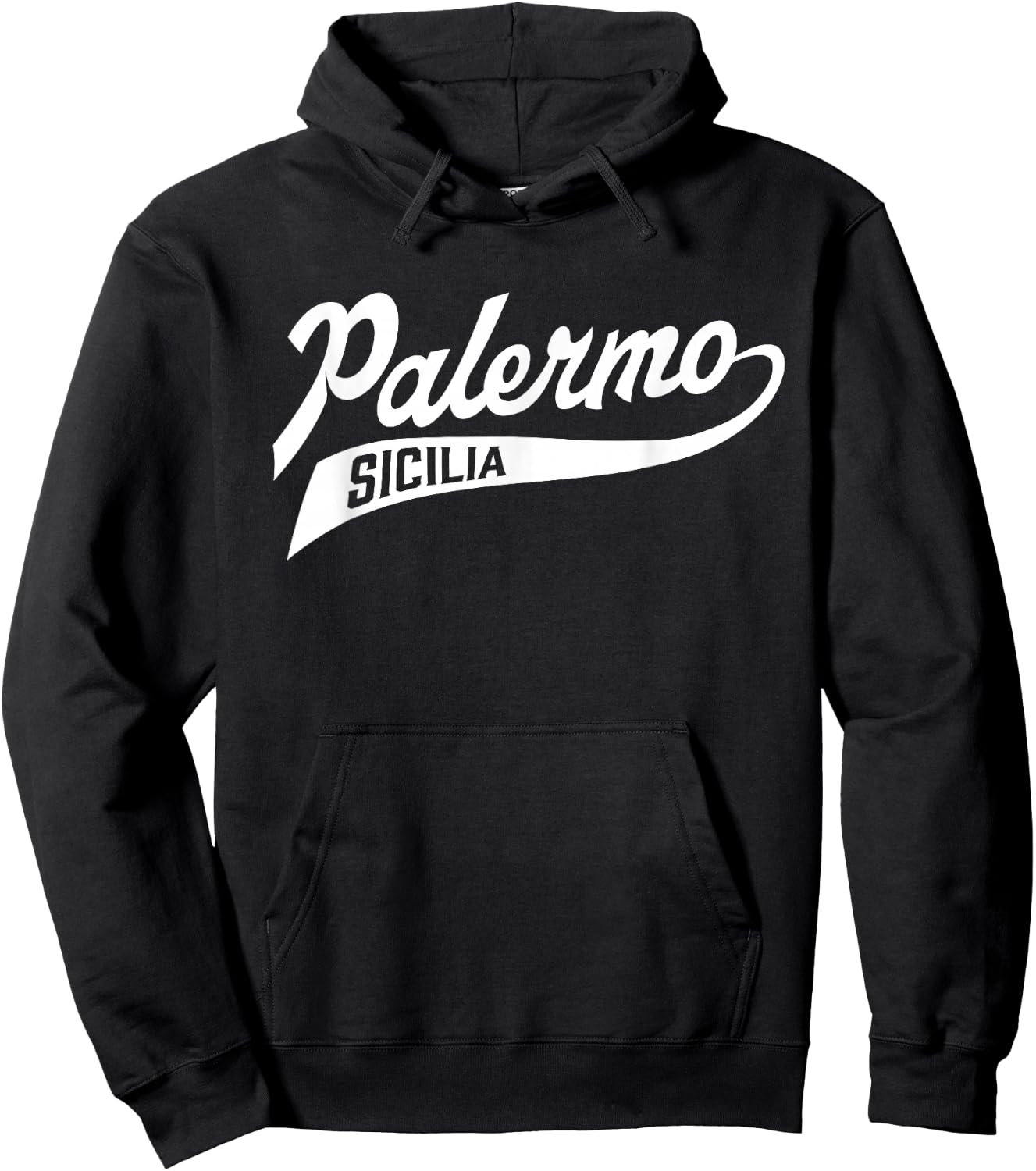 Sicilian Pride - Palermo Sicily Baseball Script Hoodie - Hoodie | Black