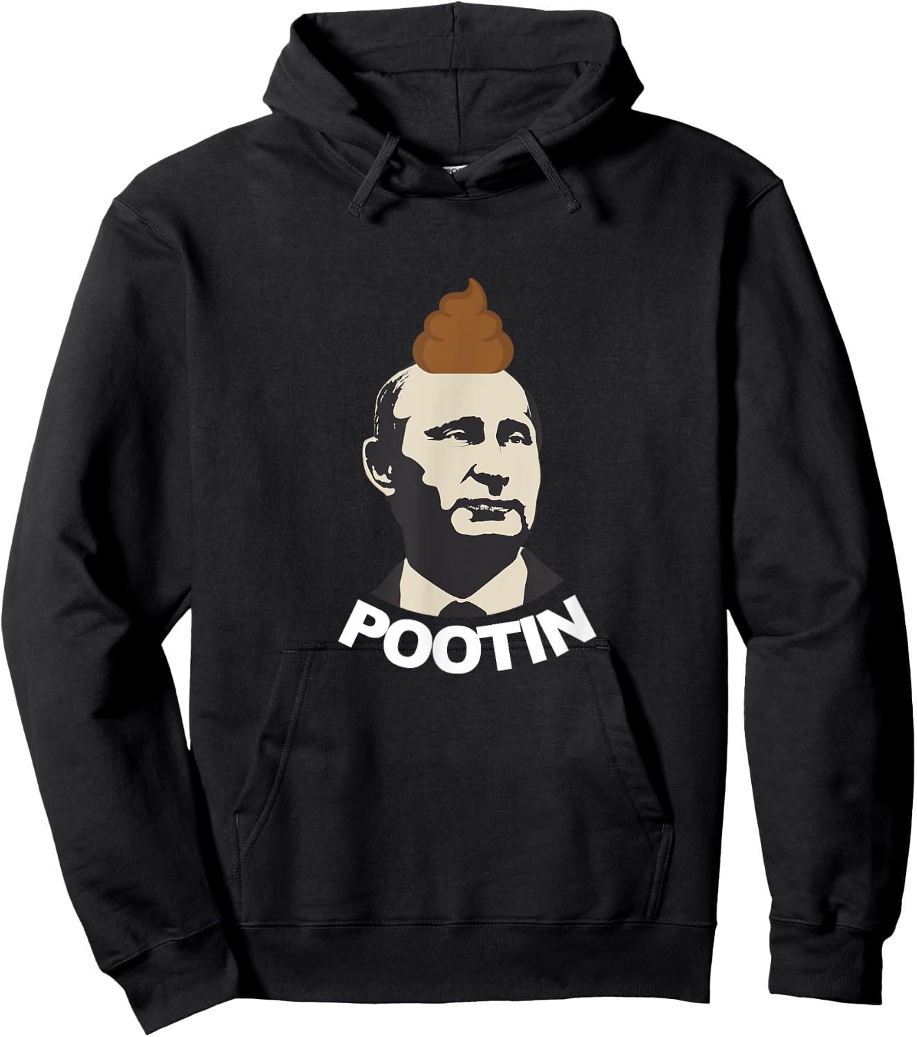Pootin Funny Anti Vladimir Putin - Black, -Adults, Small, Short Sleeve, Classic Fit, Cotton Blend, Novelty/Casual, Fun, Exercise and Fitness, Casual Hoodie - Hoodie | Black