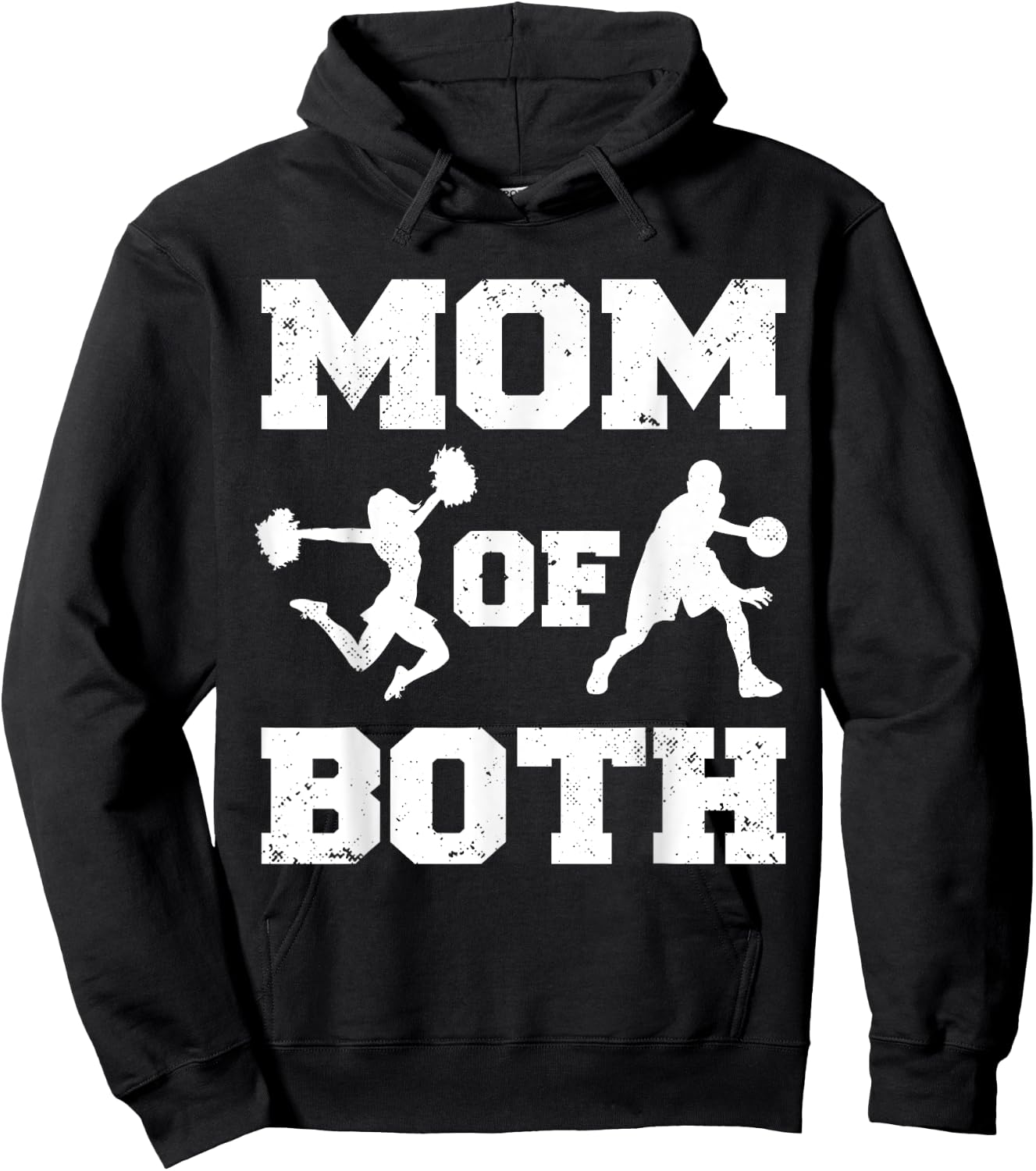 Mom Of Both Funny Basketball Cheer Mom Hoodie - Hoodie | Black