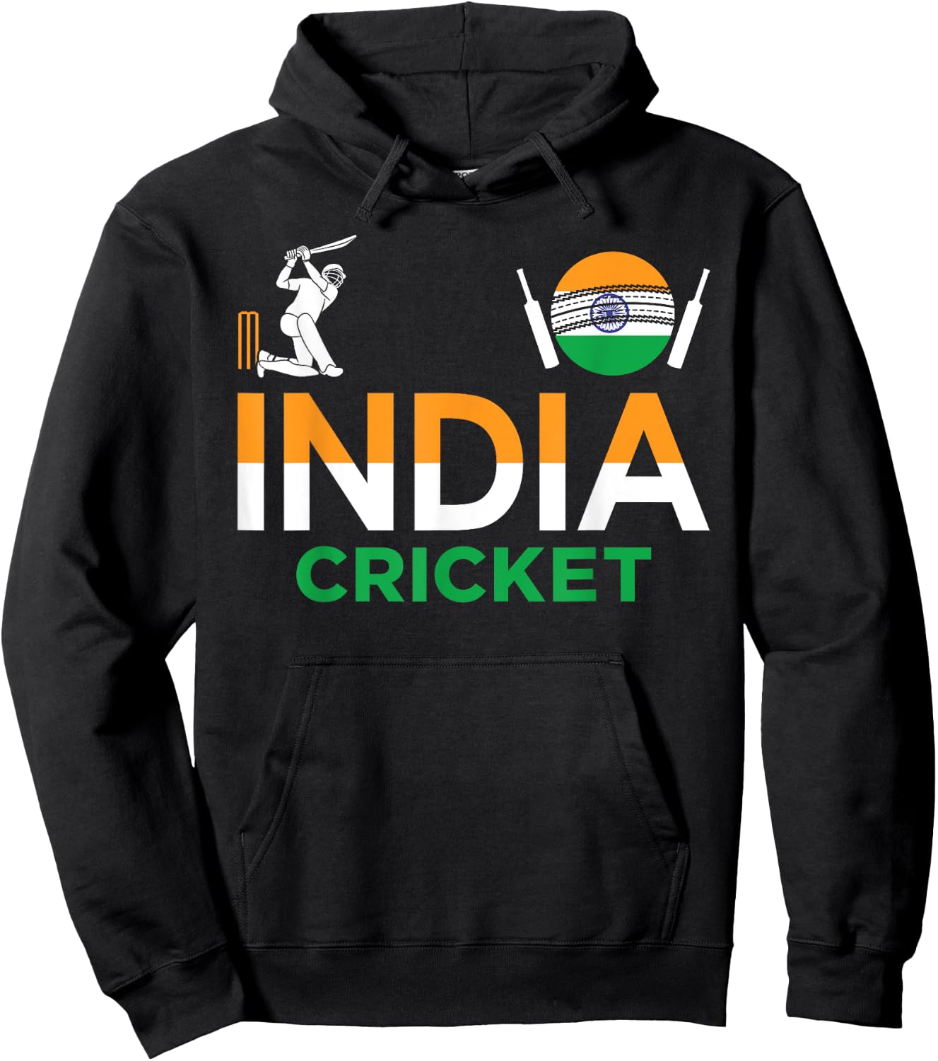 India Cricket Flag For Lovers Of Cricket Game Cricketers , Small, Black Hoodie - Hoodie | Black