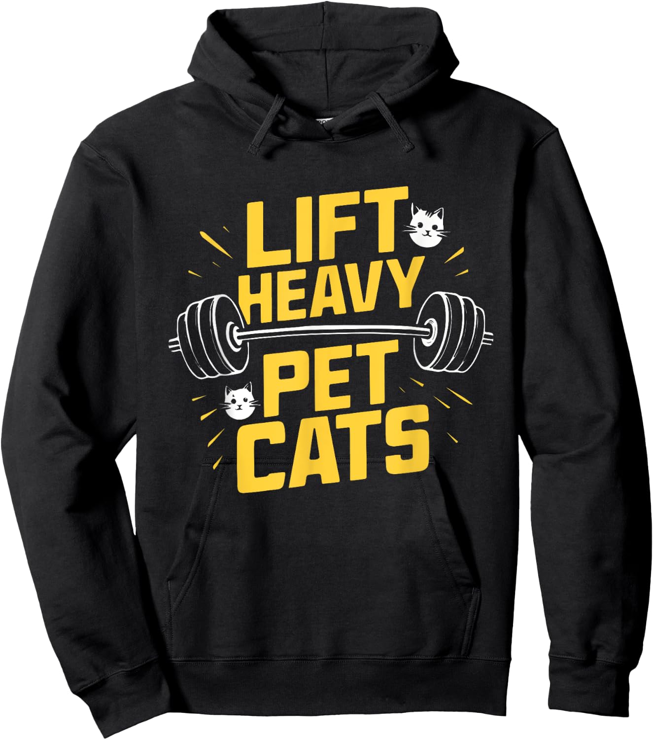 Lift Heavy Pet Cats Funny Gym Workout Weight Lifting Lifter Hoodie - Hoodie | Black