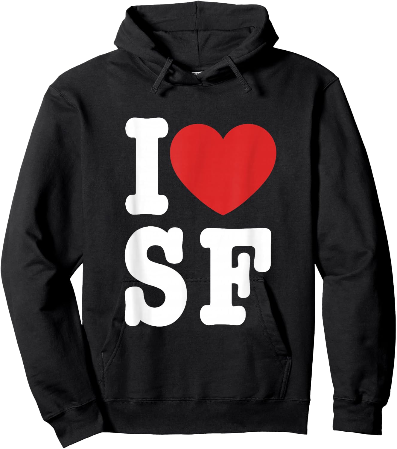 I Love SF Classic Typewriter Font Hoodie - Hoodie | Black
