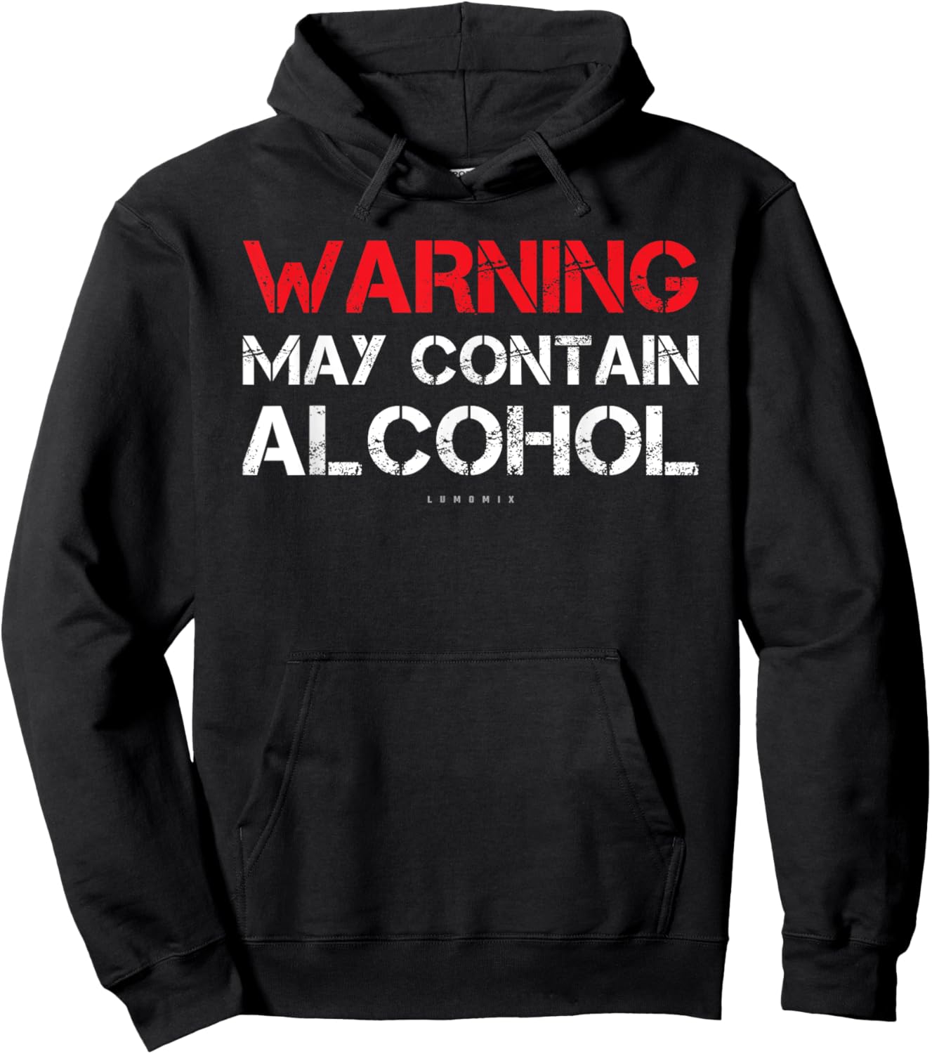 Funny Drinking T Shirts. Warning May Contain Alcohol Shirt Hoodie - Hoodie | Black