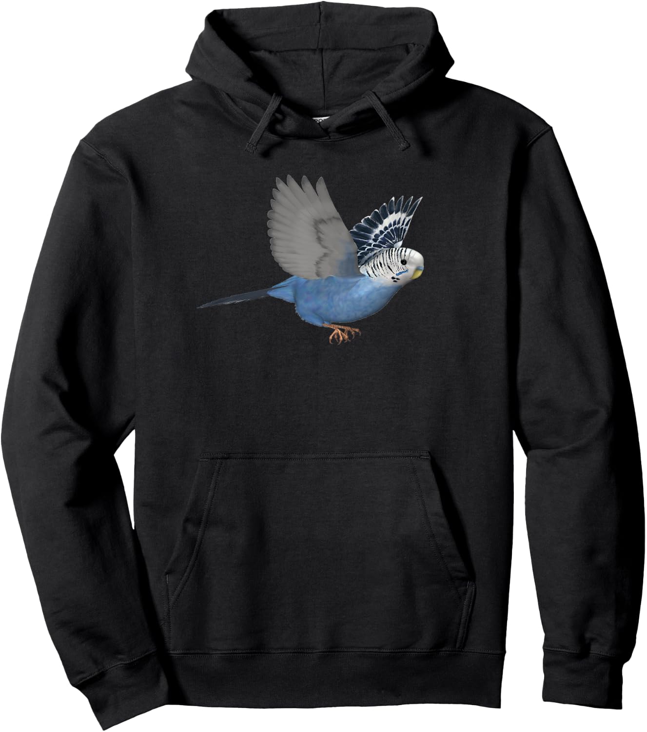Flying Budgerigar Blue Budgie Parakeet Pet Bird Lover Gift Hoodie - Hoodie | Black