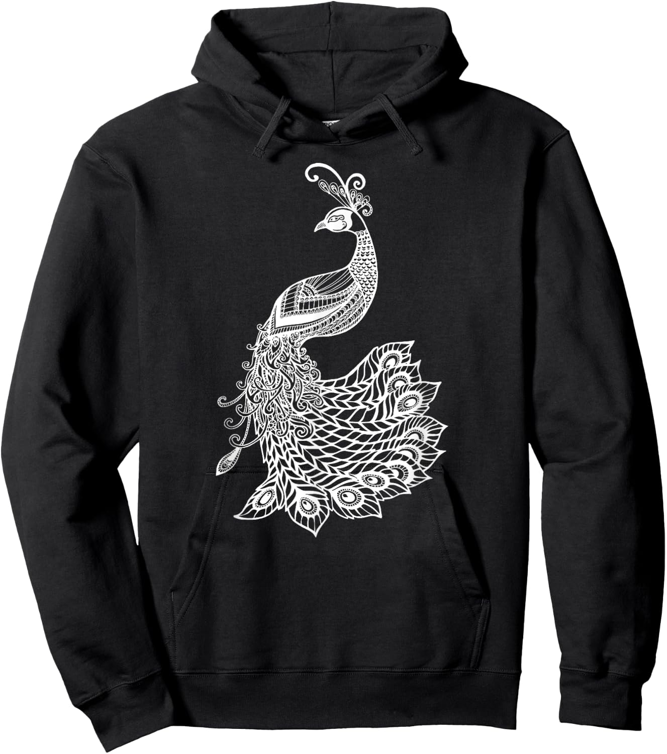 & Girls Beautiful Mandala Art Bird Peacock Lover Hoodie - Hoodie | Black