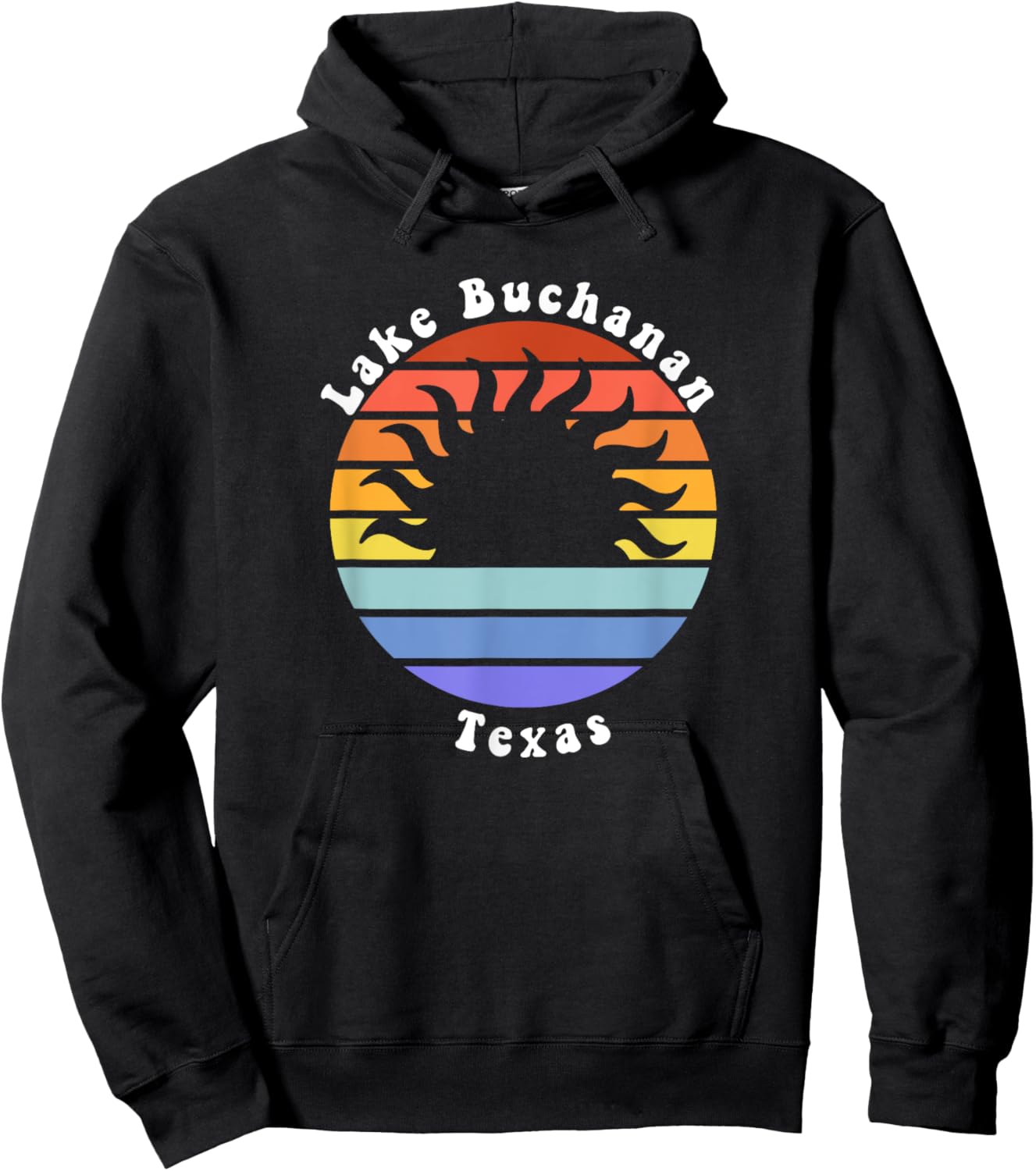 Lake Buchanan Texas TX Sunrise and Sunset Souvenir Vacation Hoodie - Hoodie | Black