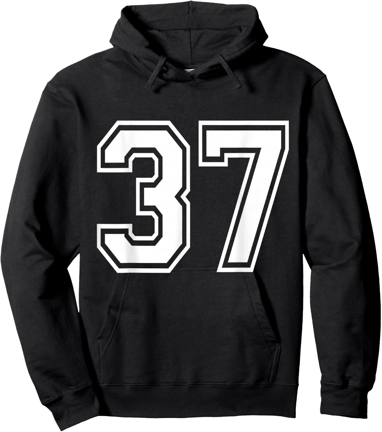 Number 37 Front + Back Varsity Sports Team 37th Birthday Hoodie - Hoodie | Black