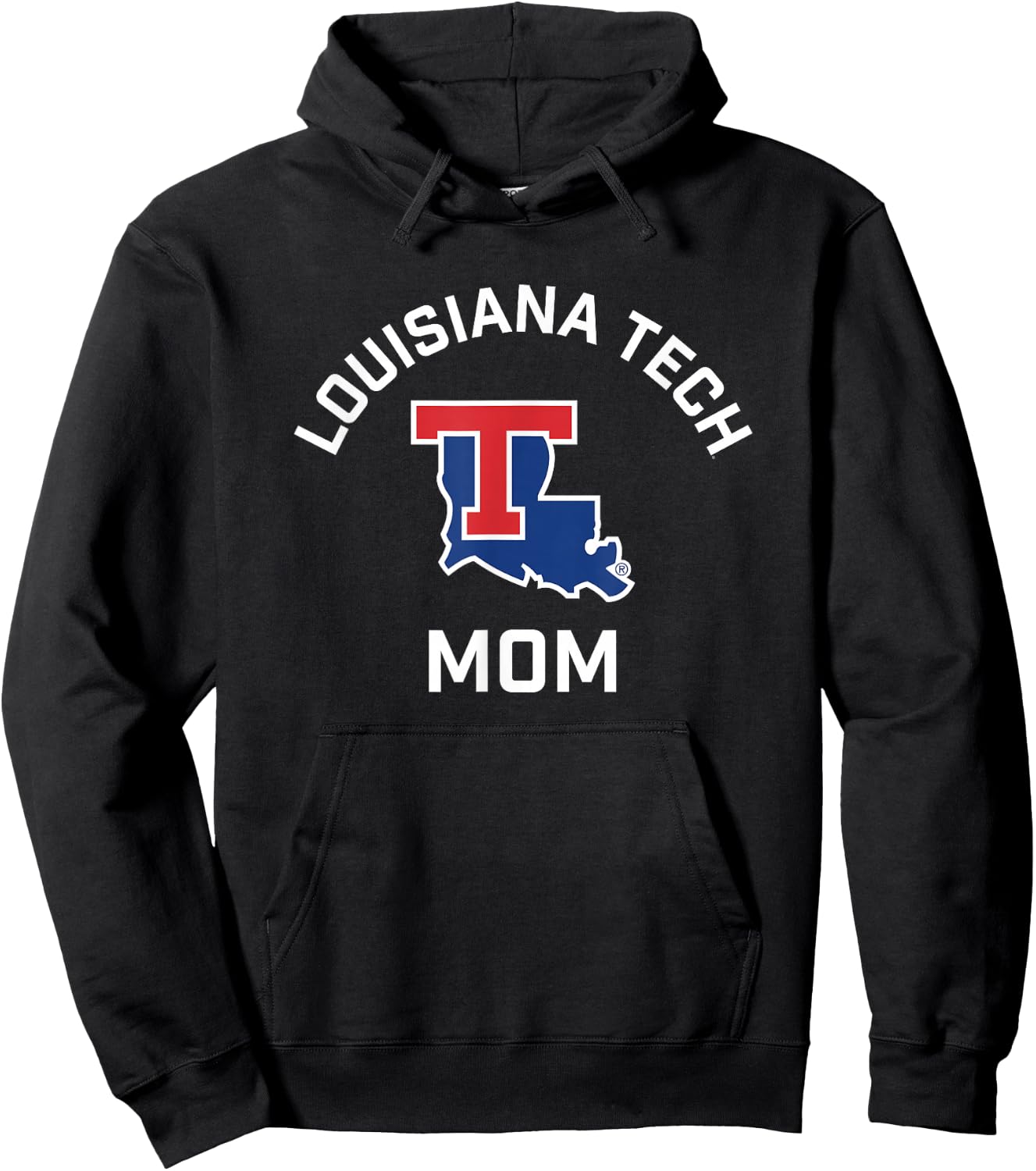 Louisiana Tech Bulldogs Arched Mom Hoodie - Hoodie | Black