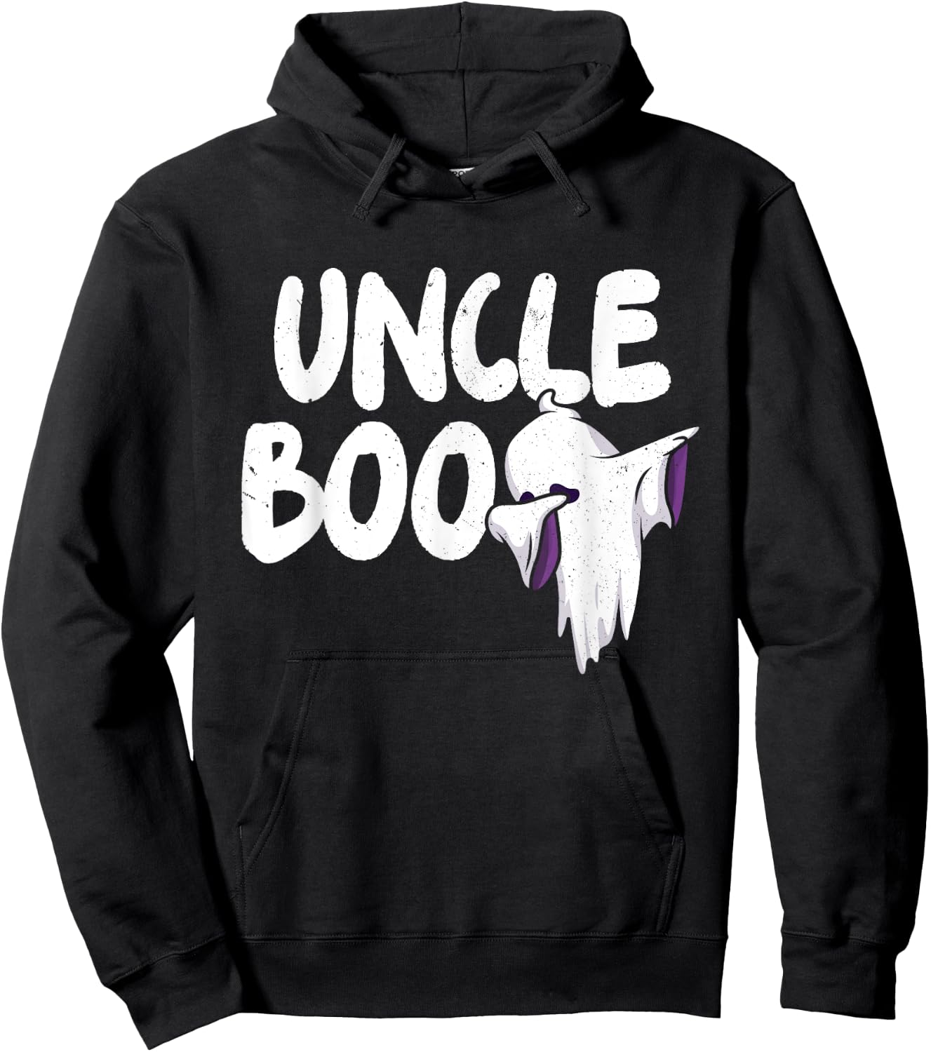 Uncle Boo Ghost Halloween Family Matching Spooky Dad Grandpa Hoodie - Hoodie | Black