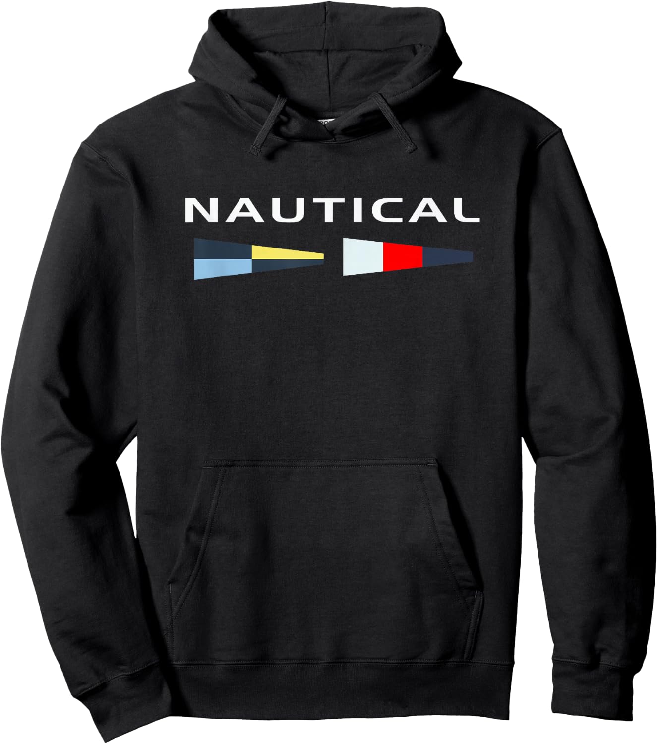 Nautical Maritime Flags Cool Men Women Boy Girl Sailboat Hoodie - Hoodie | Black