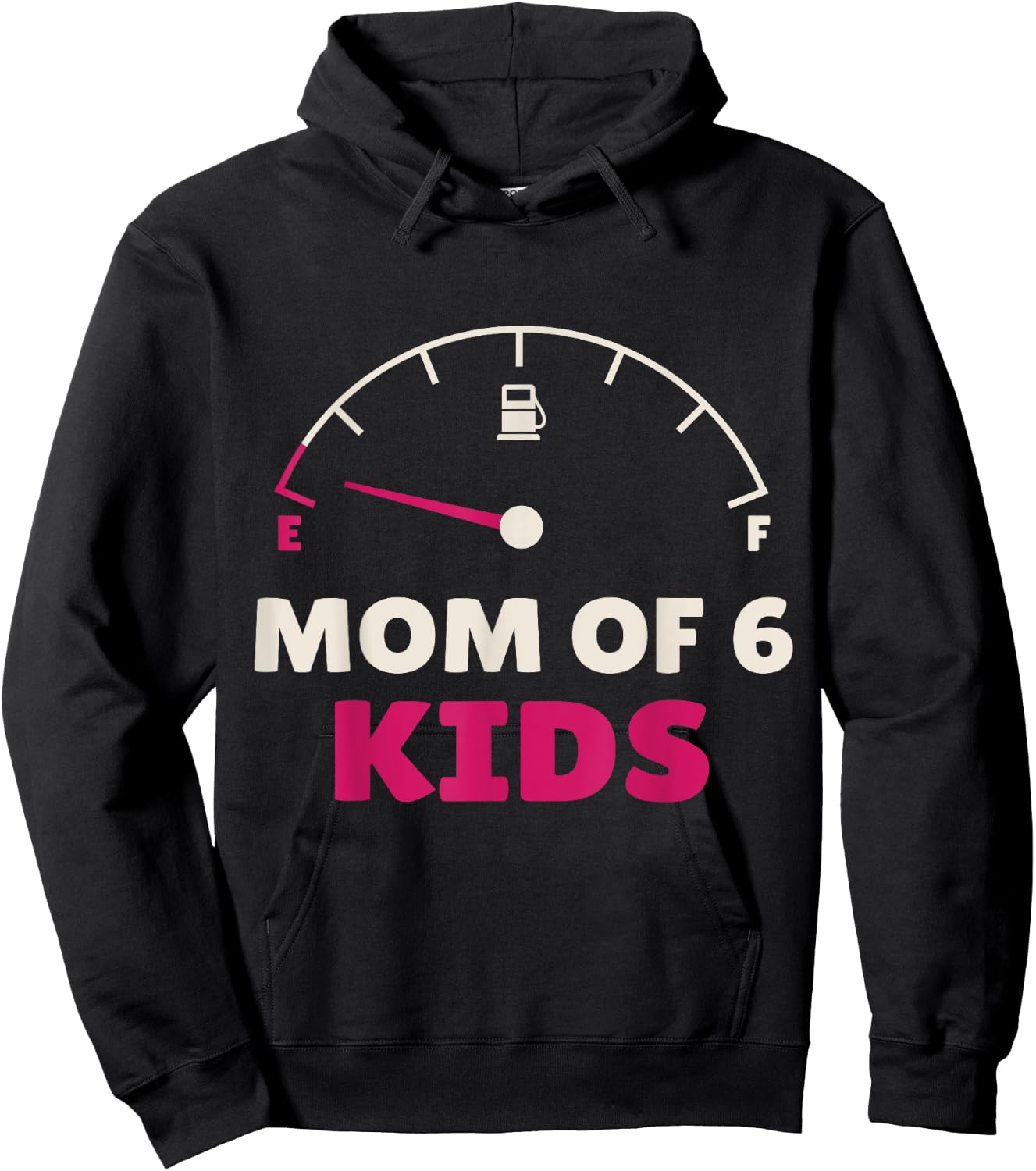 Funny Mom of 6 Kids Tank Empty Mothers Day Daughter Women Hoodie - Hoodie | Black